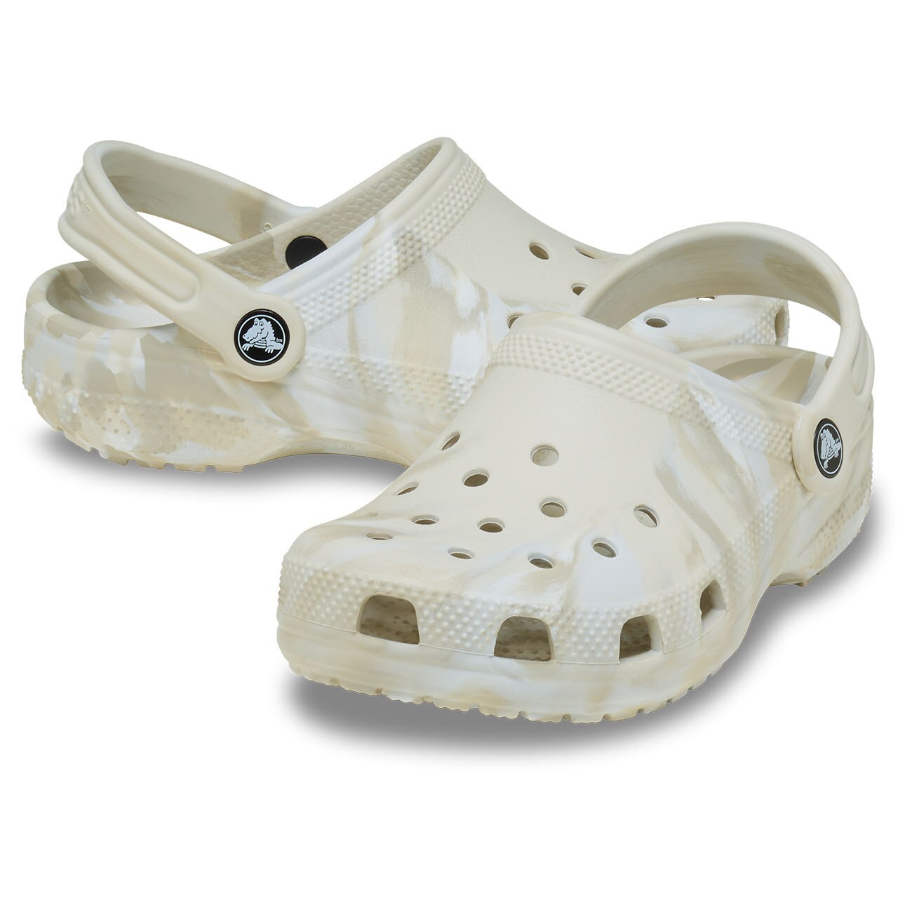 Socas Infantil Classic Marbled Clog K Crocs Branco-2