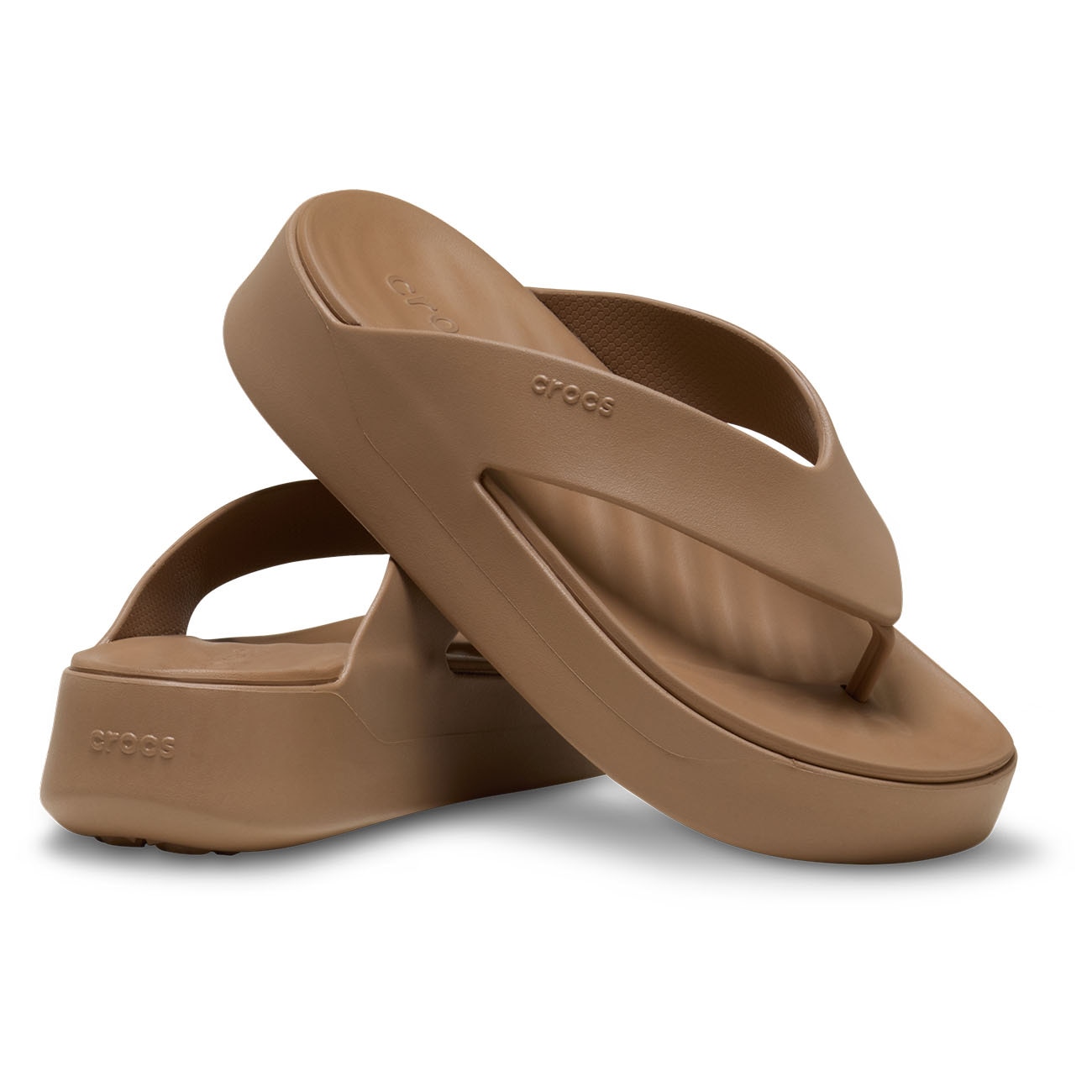 Chinelos Getaway Platform Flip W Crocs Castanho-2
