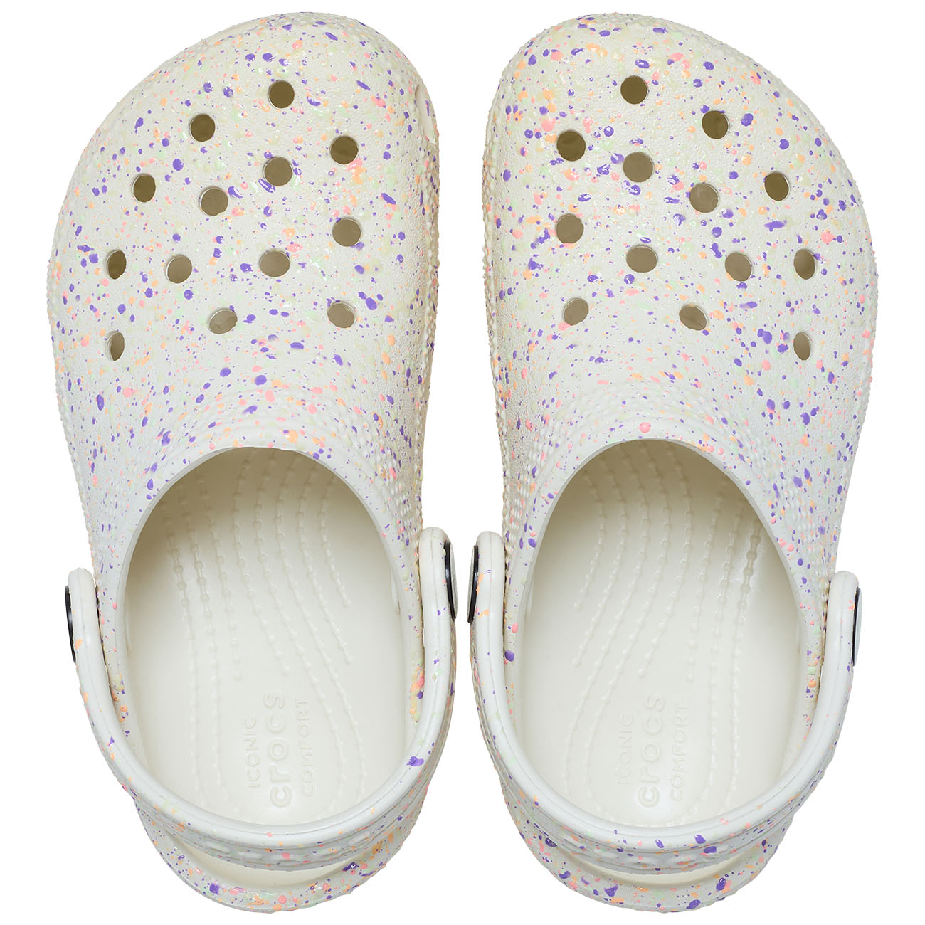 Socas para Bebés Classic Glow Paint Splatter Clog T Crocs Branco-3