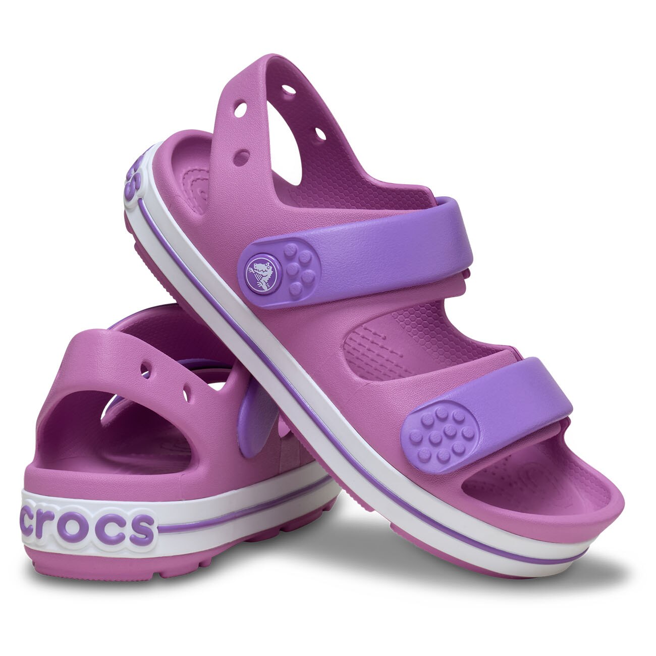 Sandálias de Bebé Crocband Cruiser Rosa-pastilha-2