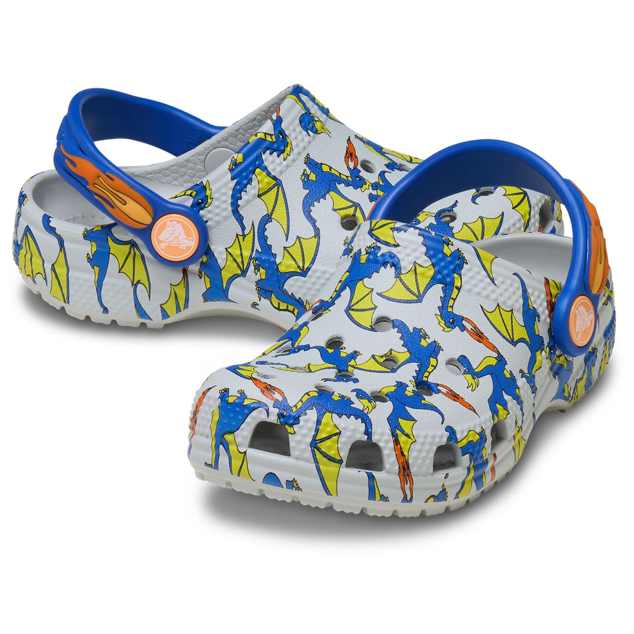 Socas para Bebés Classic Dragon Graphic Clog T Crocs Cinzento-2