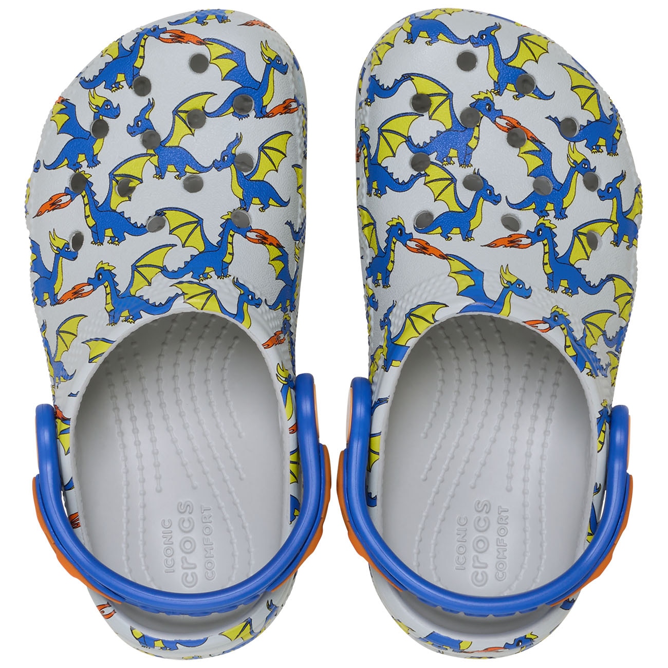 Socas para Bebés Classic Dragon Graphic Clog T Crocs Cinzento-3