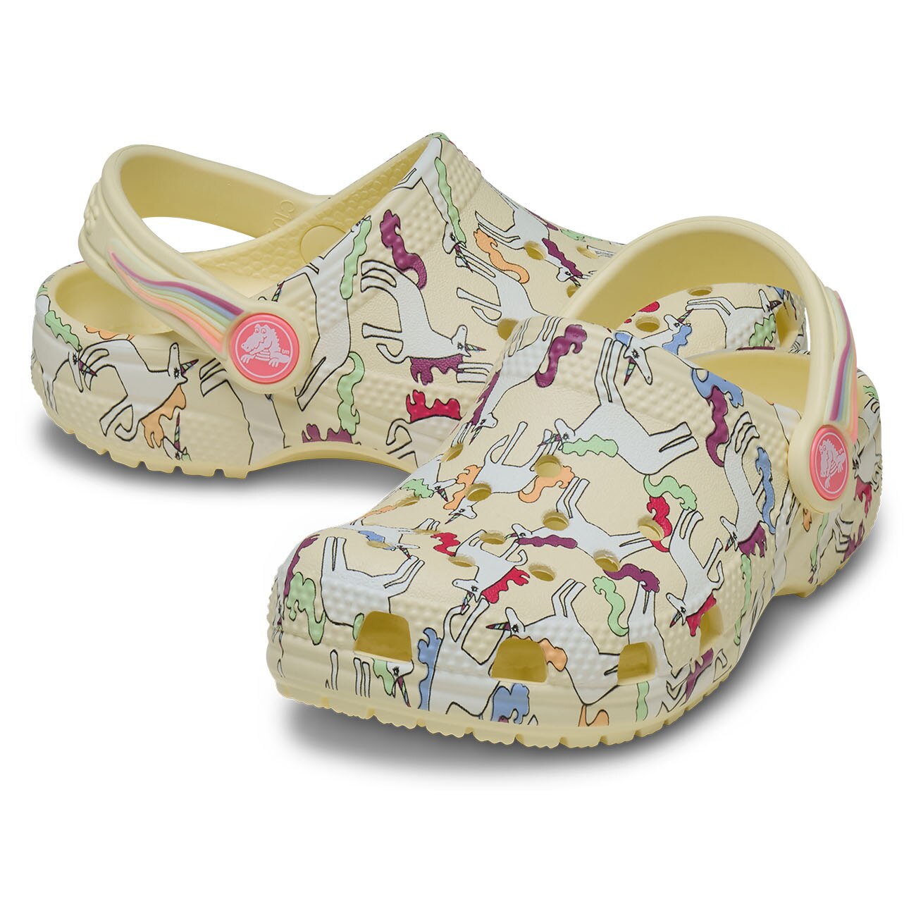Socas para Bebés Classic Unicorn Graphic Clog T Crocs Amarelo-2