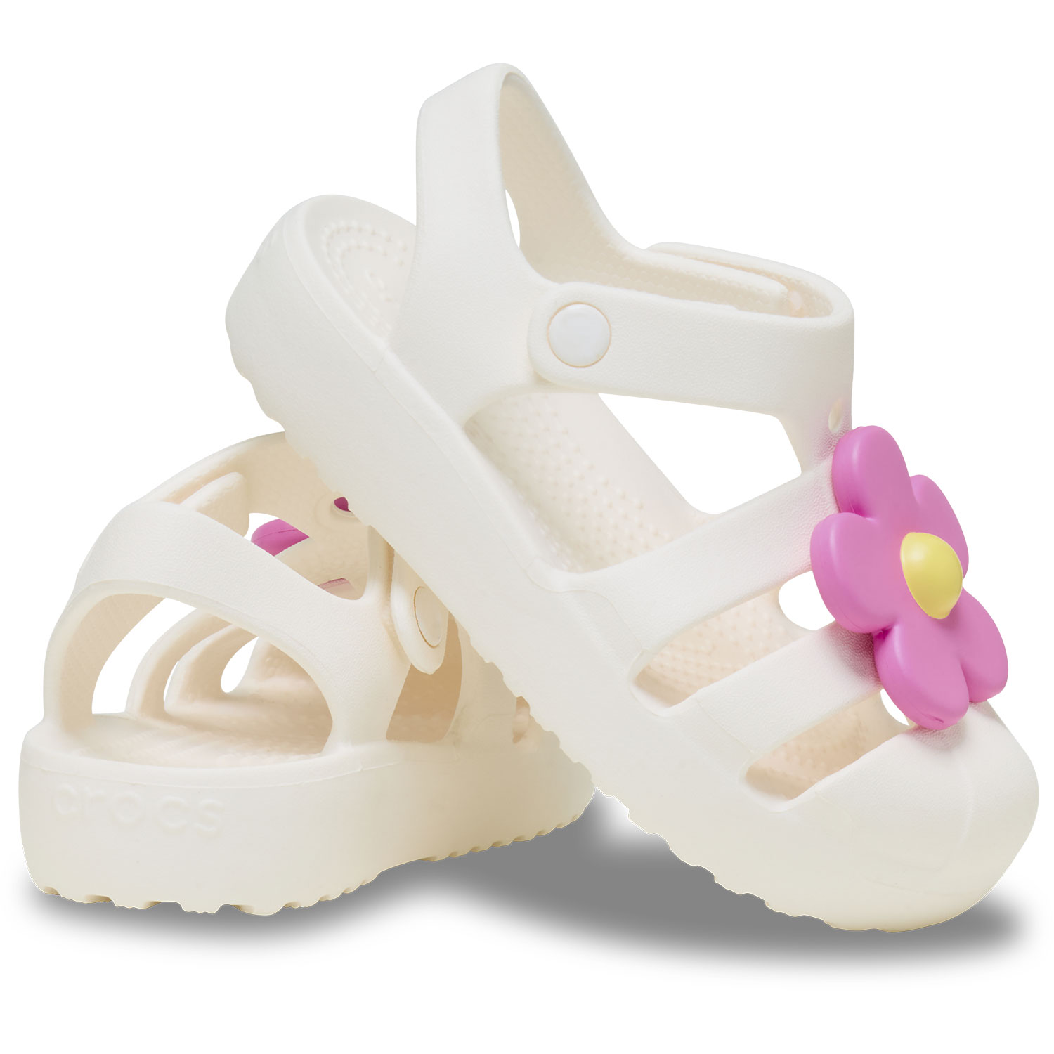 Sandálias para Bebés Classic Flower Fisherman T Crocs Branco-2
