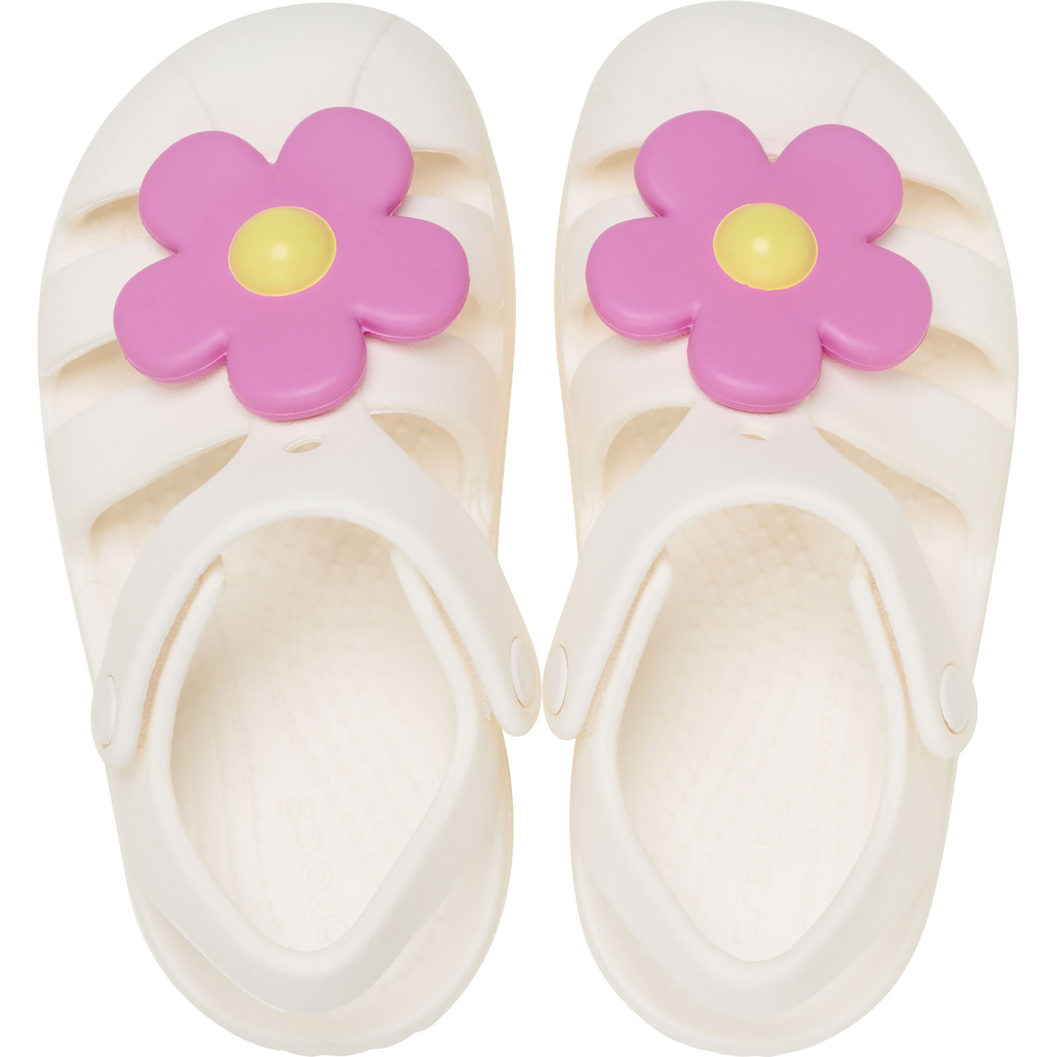Sandálias para Bebés Classic Flower Fisherman T Crocs Branco-3
