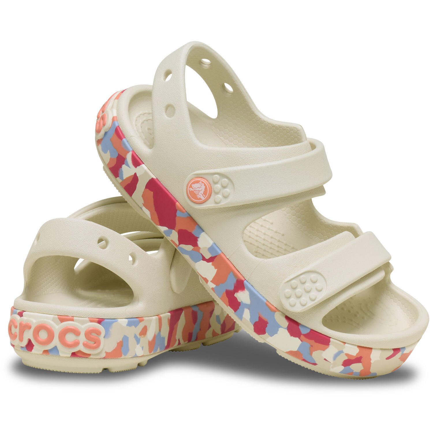 Sandálias de Bebés Croband Cruiser Glw Confetti Band Sandal T Crocs Branco-2