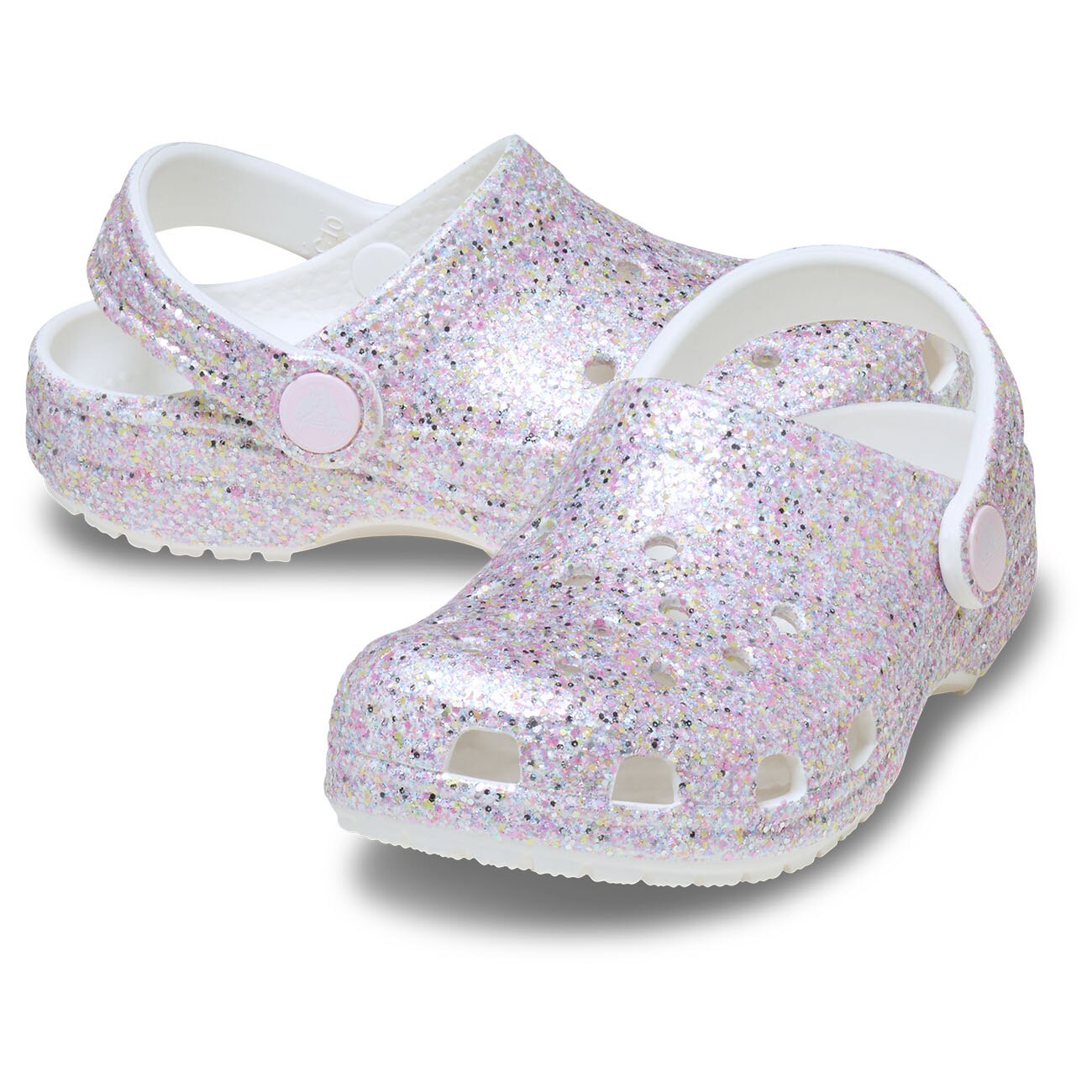 Socas para Bebés Classic Fantasy Glitter Clog T Crocs Branco-2