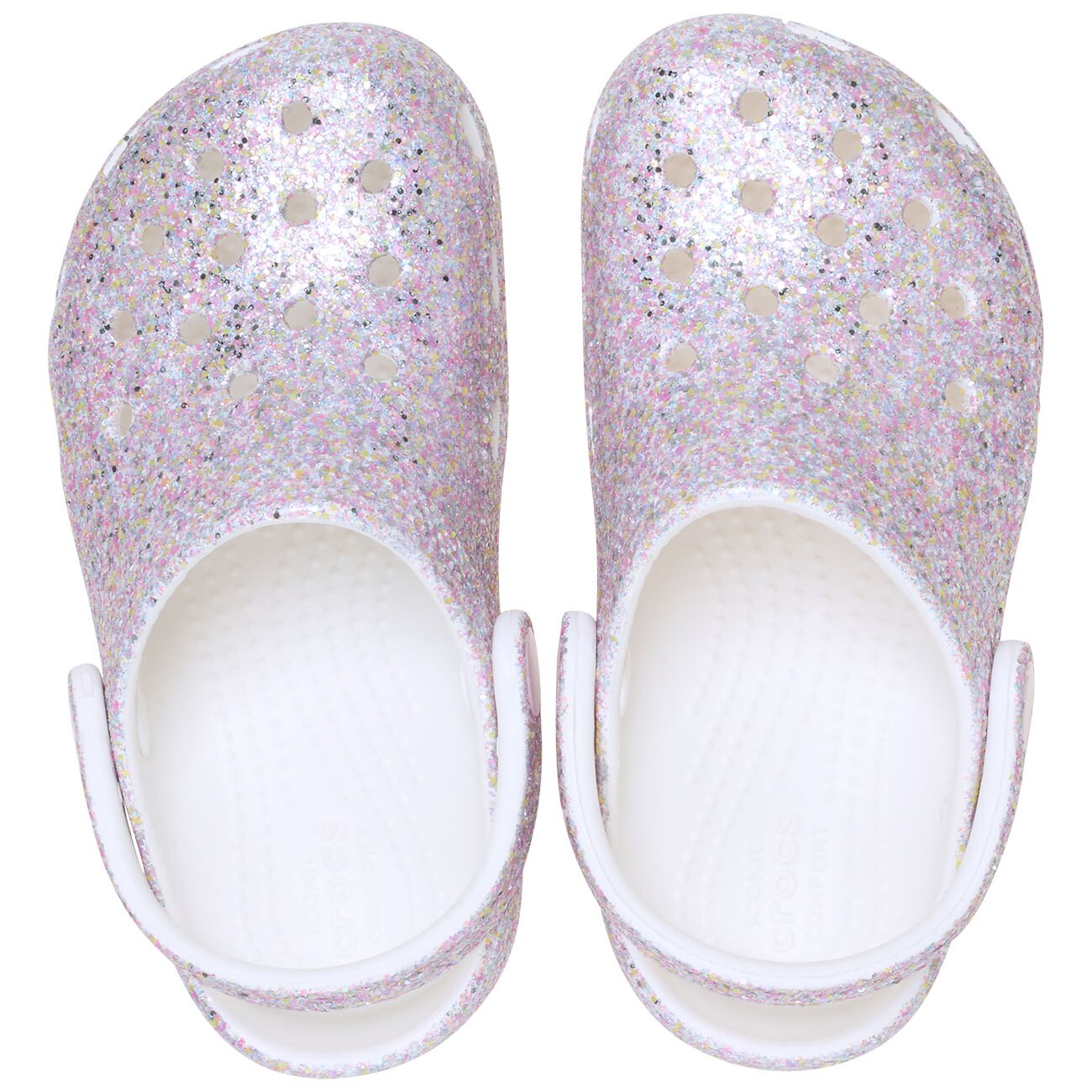Socas para Bebés Classic Fantasy Glitter Clog T Crocs Branco-3