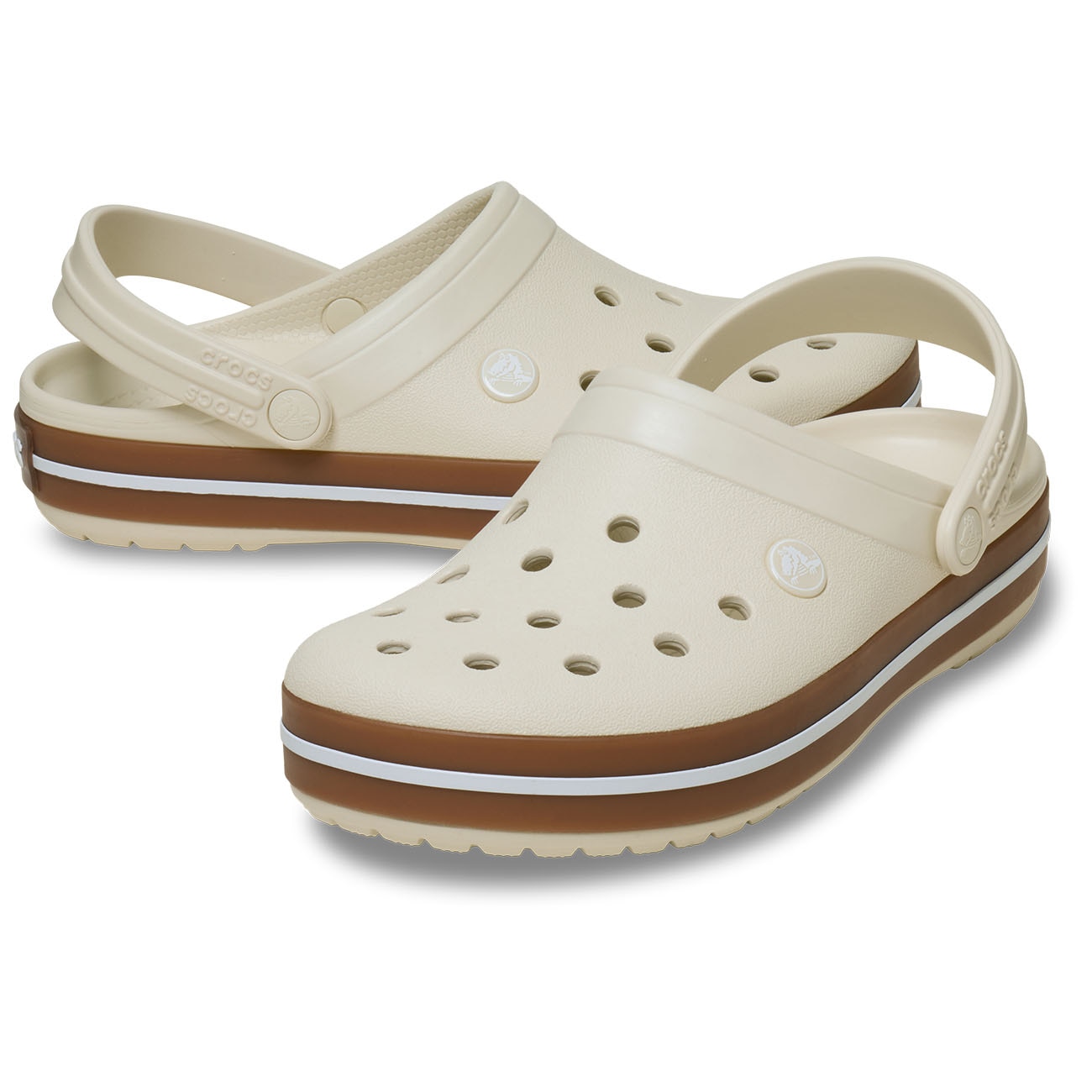 Socas Infantil Crocband Gum Clog K Crocs Branco-2