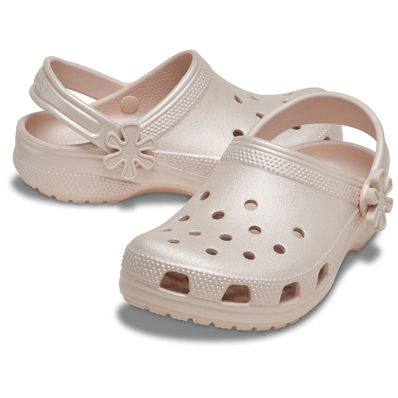 Socas Infantil Classic Pearl Shine Clog K Crocs Rosa-2
