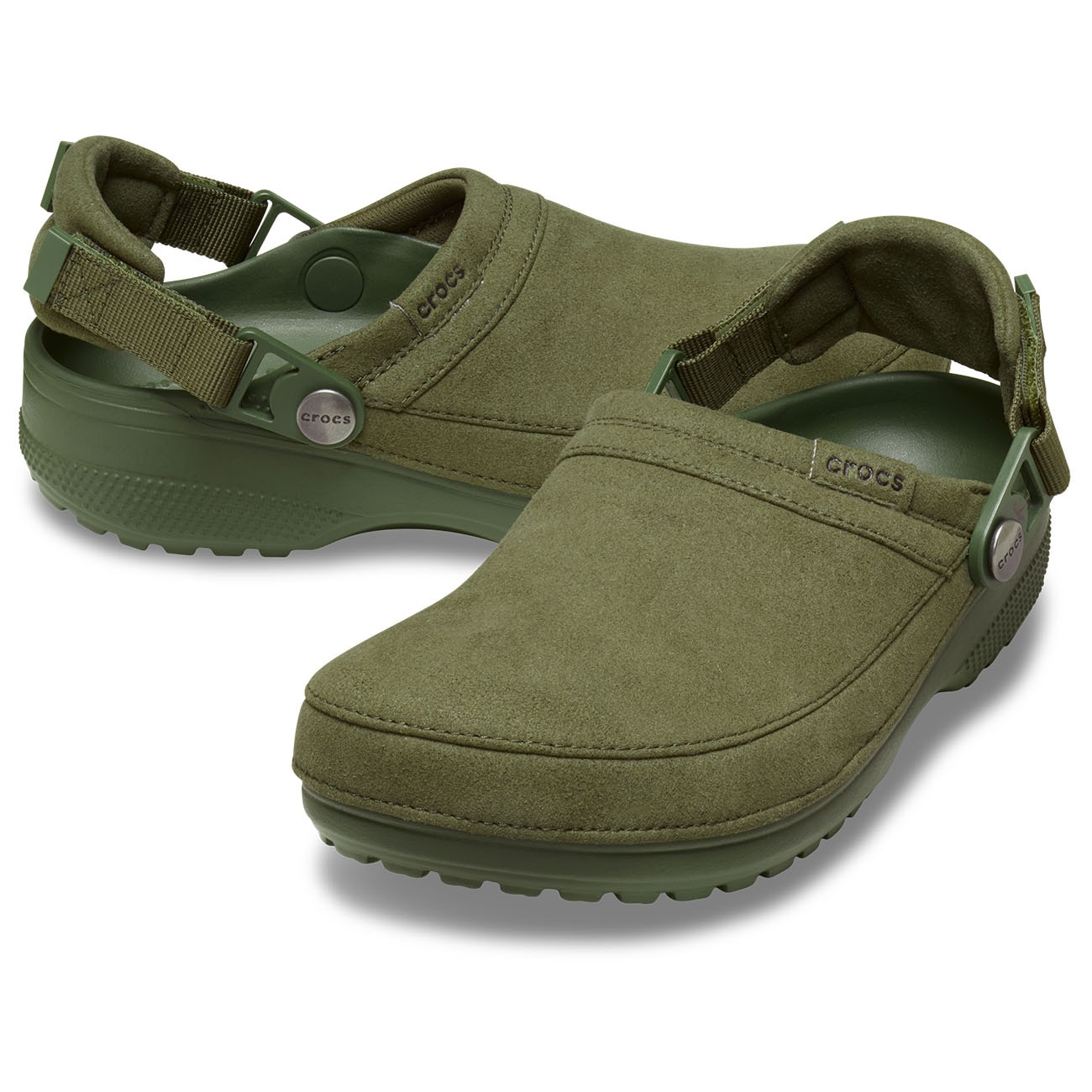 Socas Classic Crafted Vegan Suede Clog U Crocs Verde-2