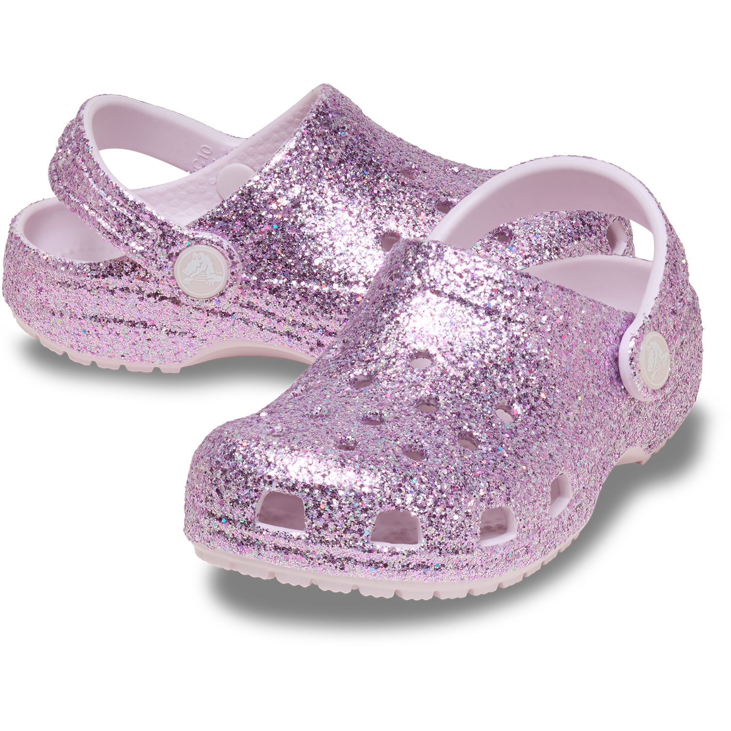 Socas para Bebés Classic Chunky Glitter Clog T Crocs Roxo-2