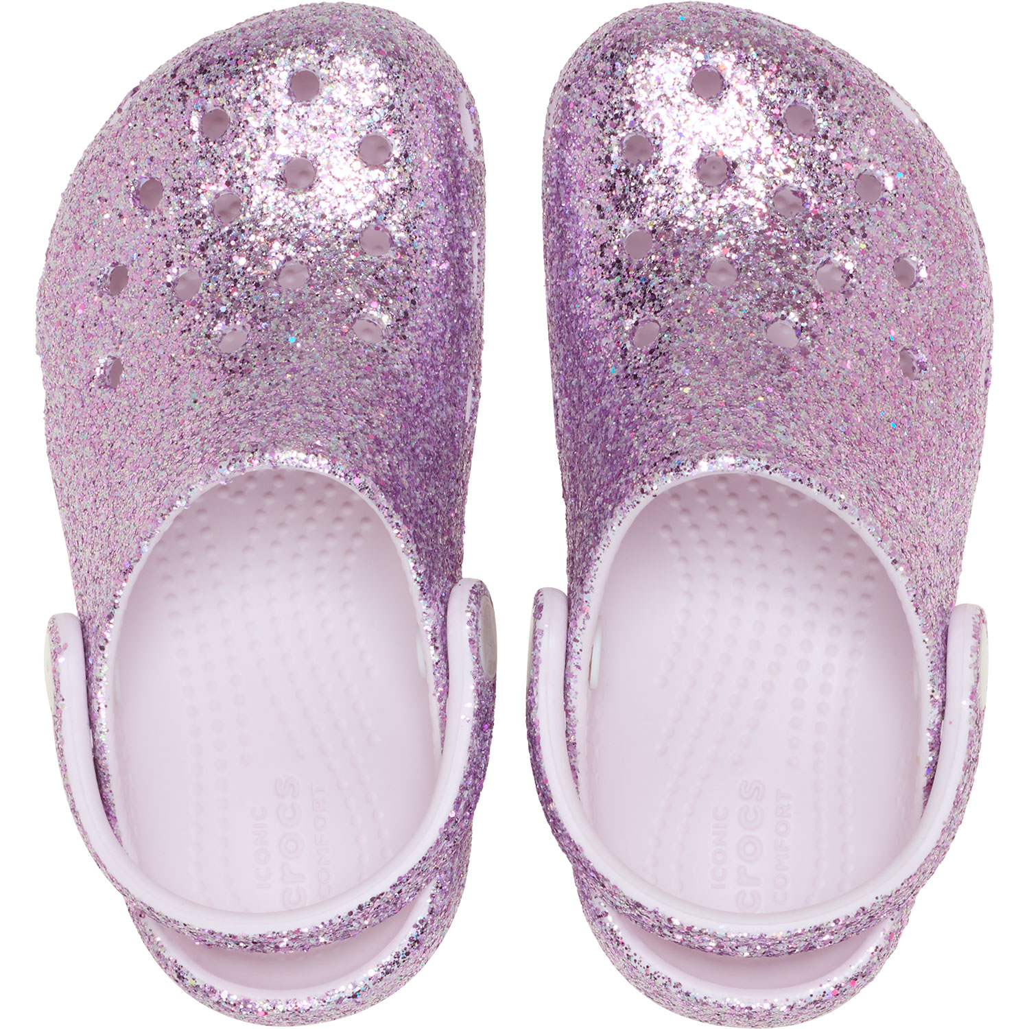 Socas para Bebés Classic Chunky Glitter Clog T Crocs Roxo-3