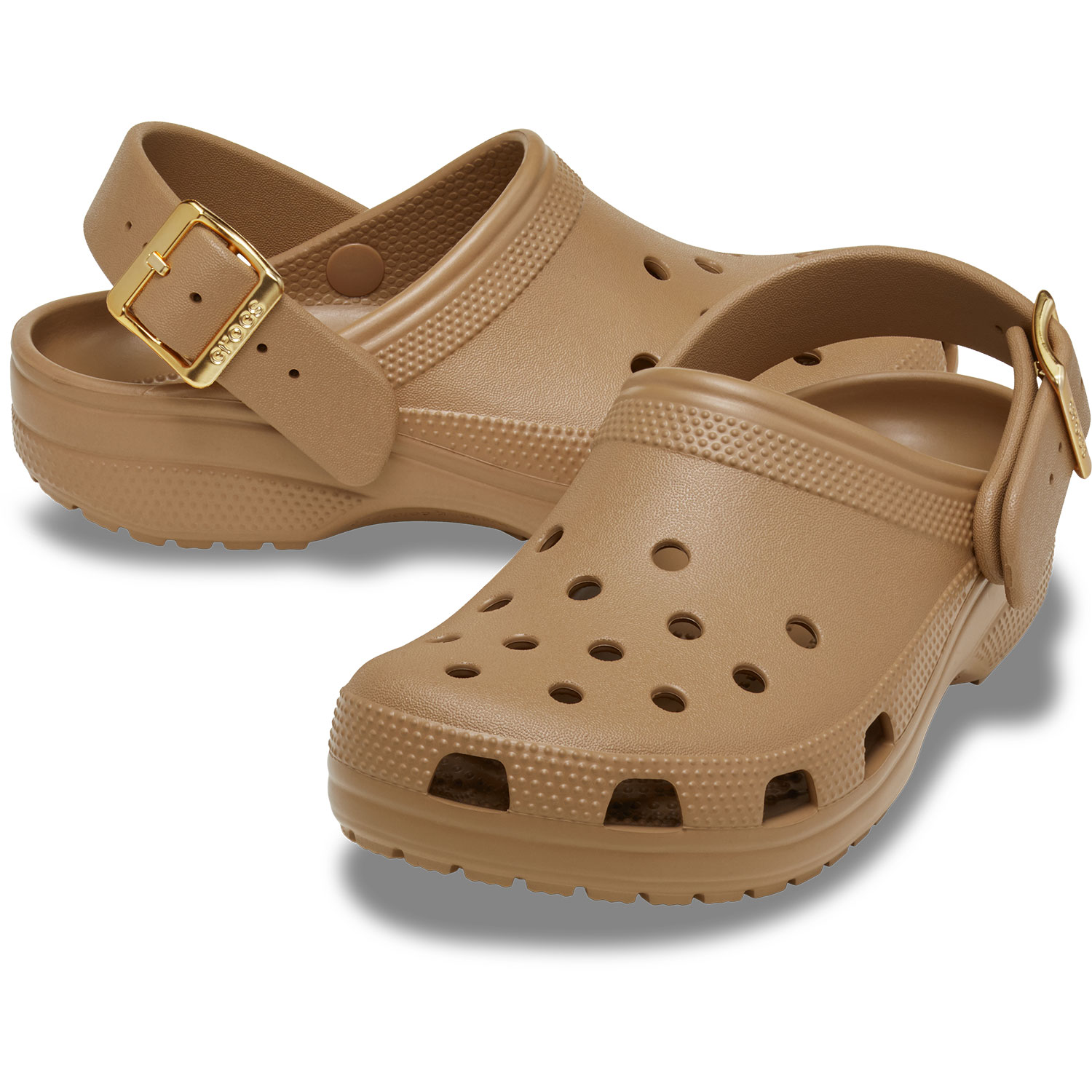 Socas Classic Metallic Buckle Clog U Crocs Natural-2