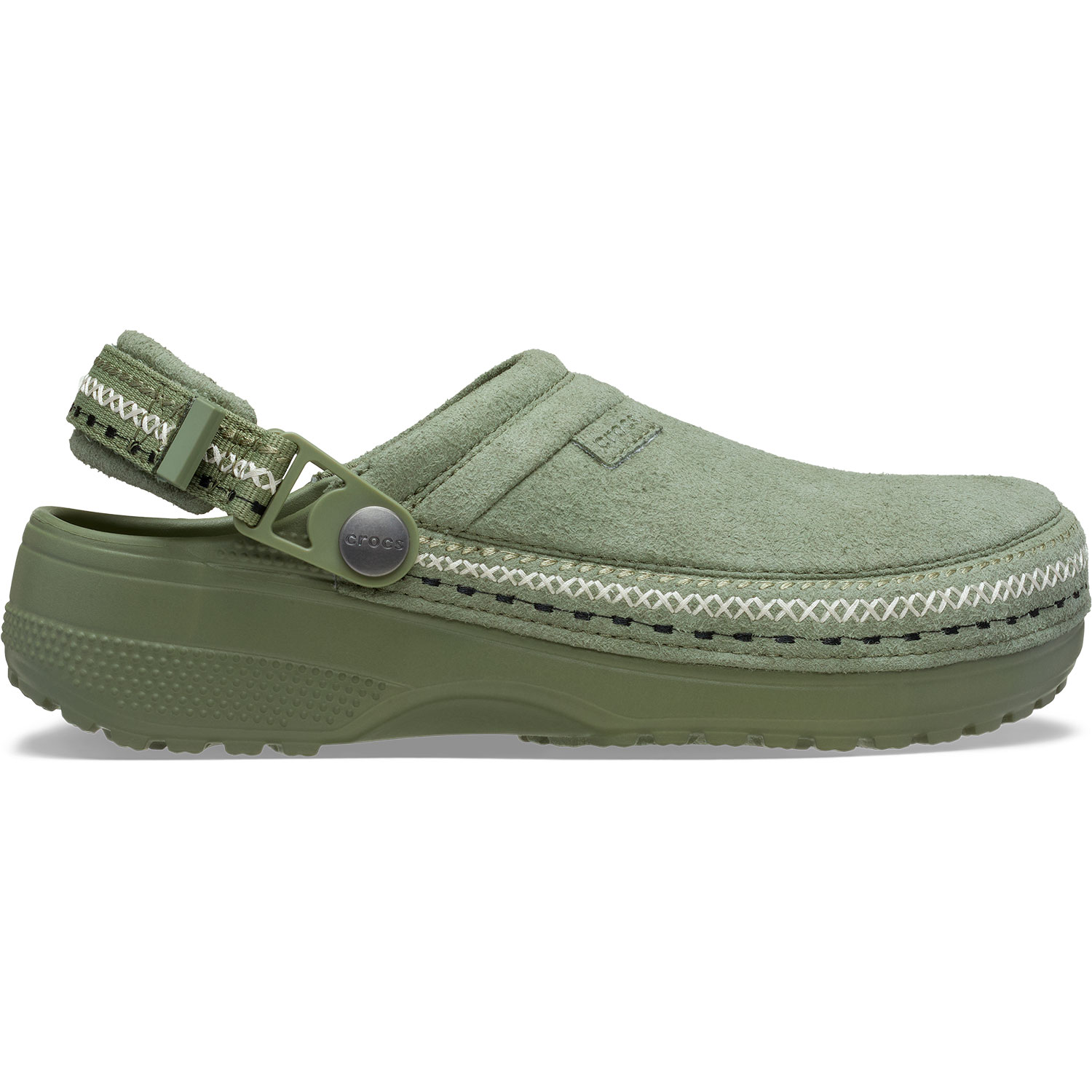 Socas Classic Crafted Vegan Suede Stitch Clog U Crocs Verde-1
