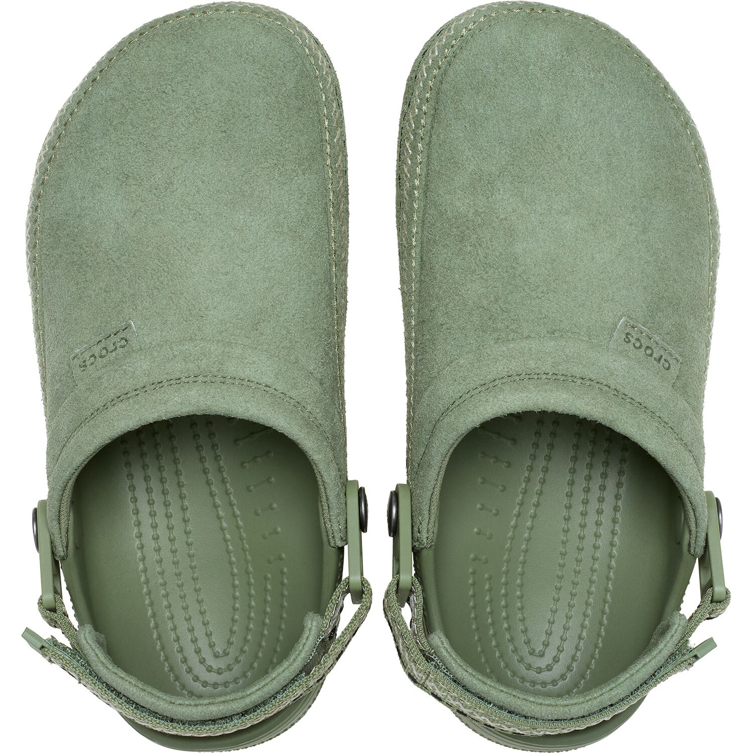 Socas Classic Crafted Vegan Suede Stitch Clog U Crocs Verde-3