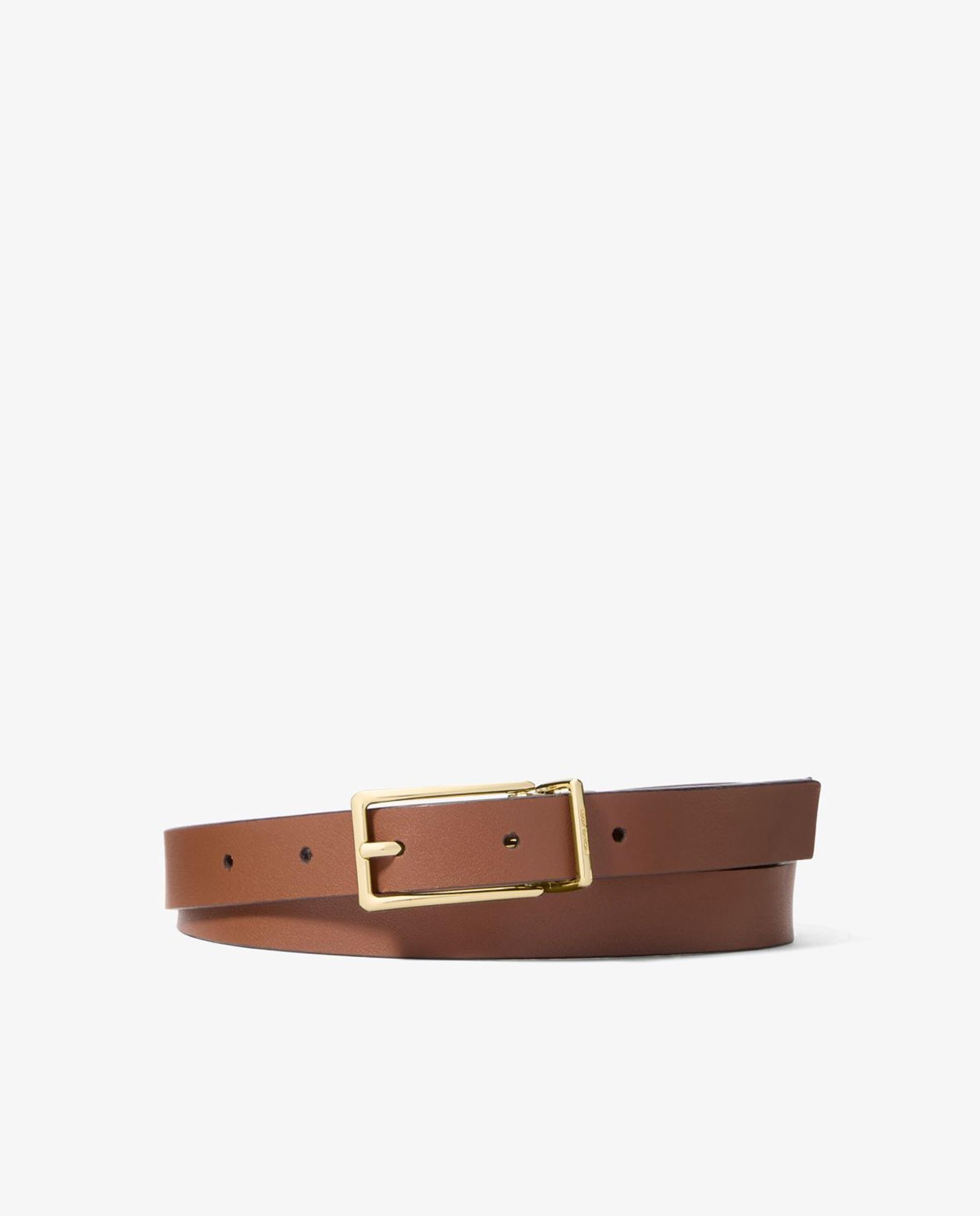 Cinto Reversível de Pele e Lona com Estampado de Logótipos Castanho-escuro-2