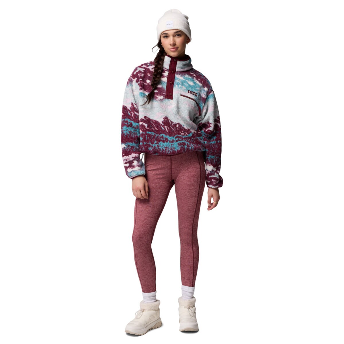 Forro Polar Helvetia™ Ii Printed Crop Columbia Vinho-3