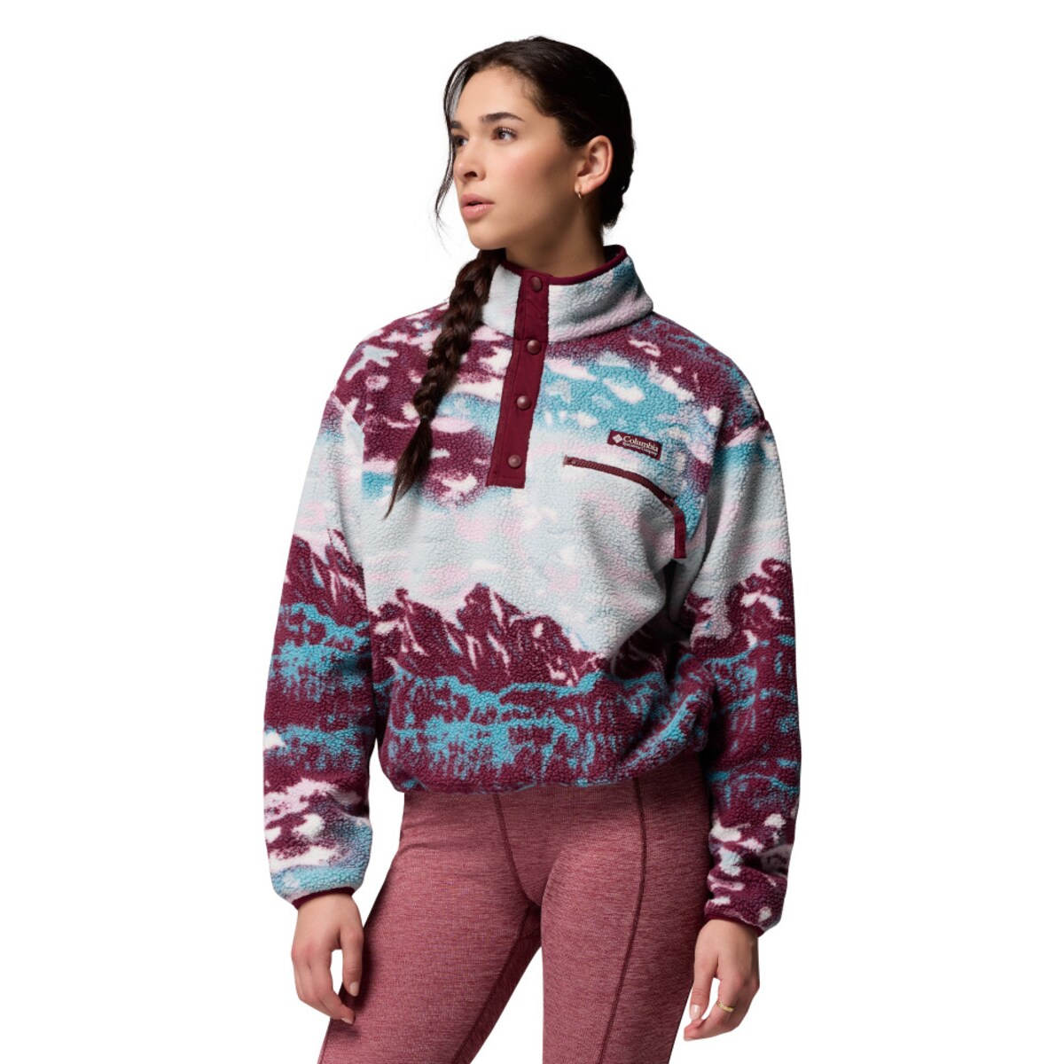 Forro Polar Helvetia™ Ii Printed Crop Columbia Vinho-6