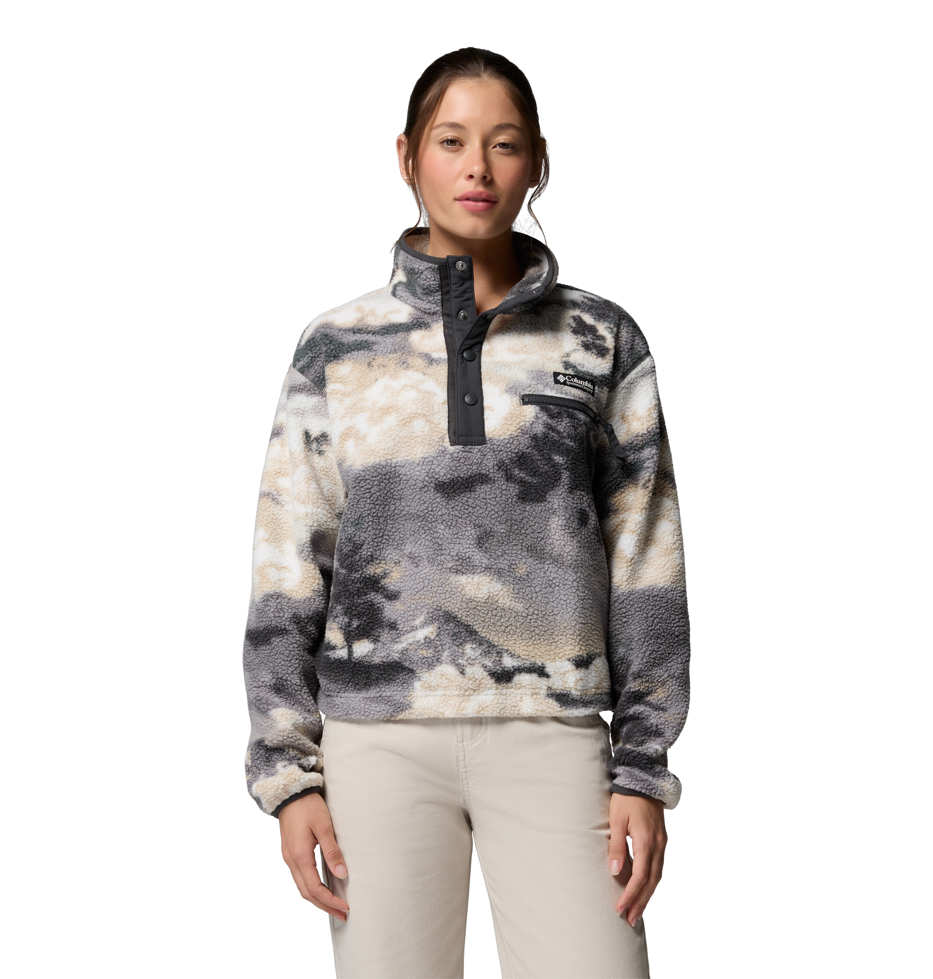 Forro Polar Helvetia™ Ii Printed Cropped Columbia Cinzento-cinza-1