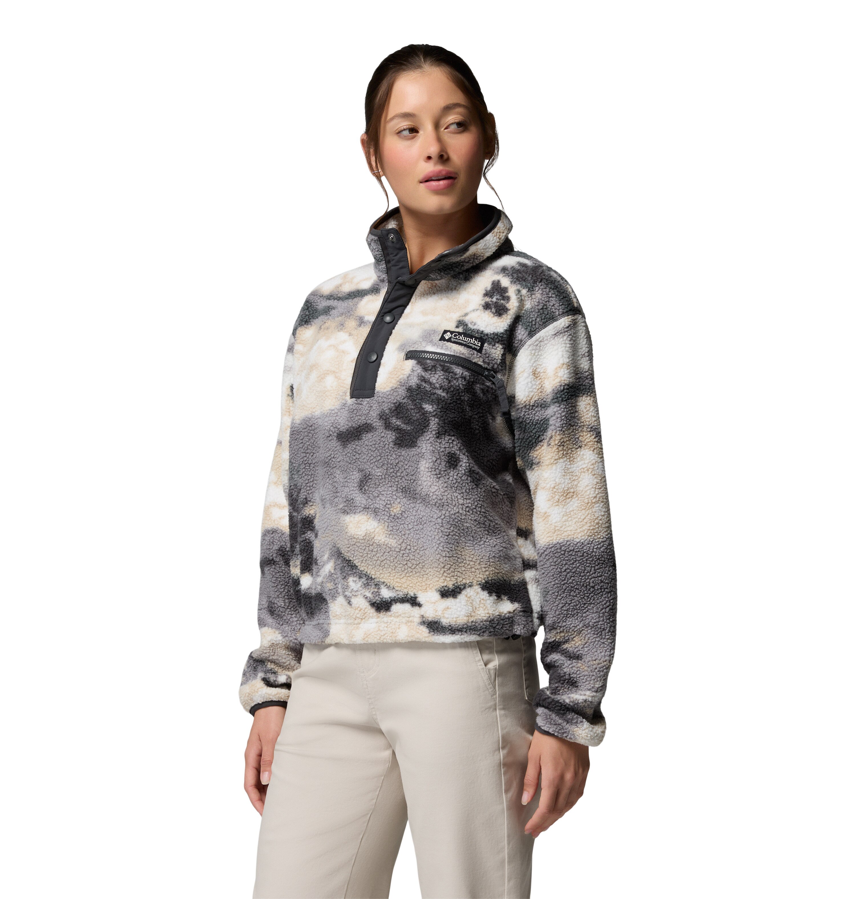 Forro Polar Helvetia™ Ii Printed Cropped Columbia Cinzento-cinza-3
