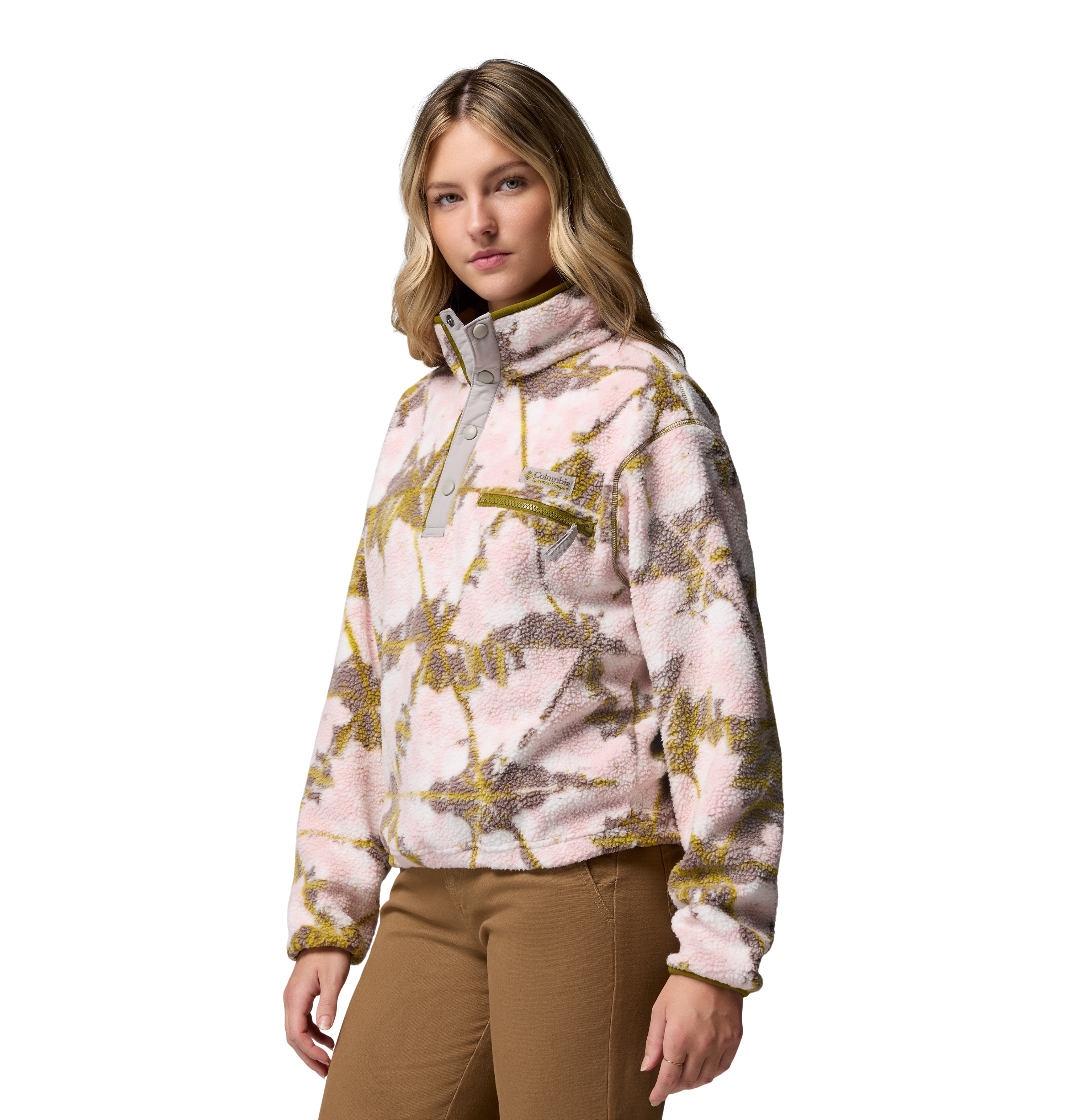Forro Polar Helvetia™ Ii Printed Cropped Columbia Rosa-pastel-4