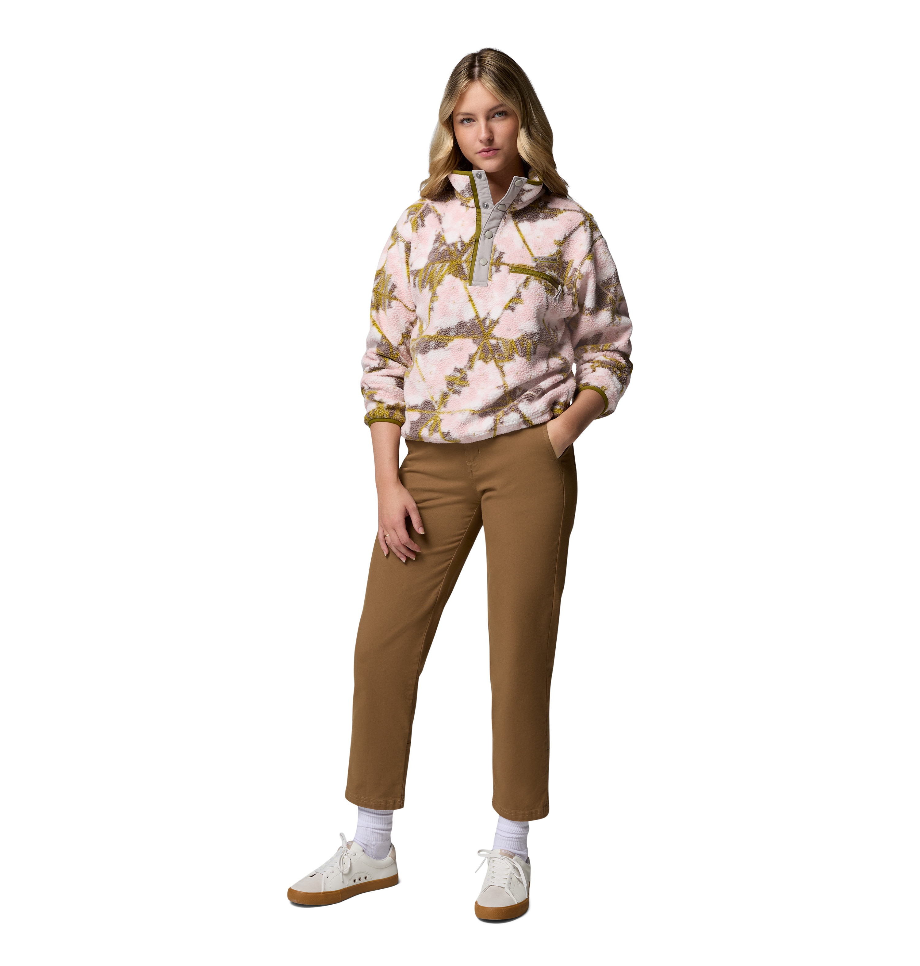 Forro Polar Helvetia™ Ii Printed Cropped Columbia Rosa-pastel-5