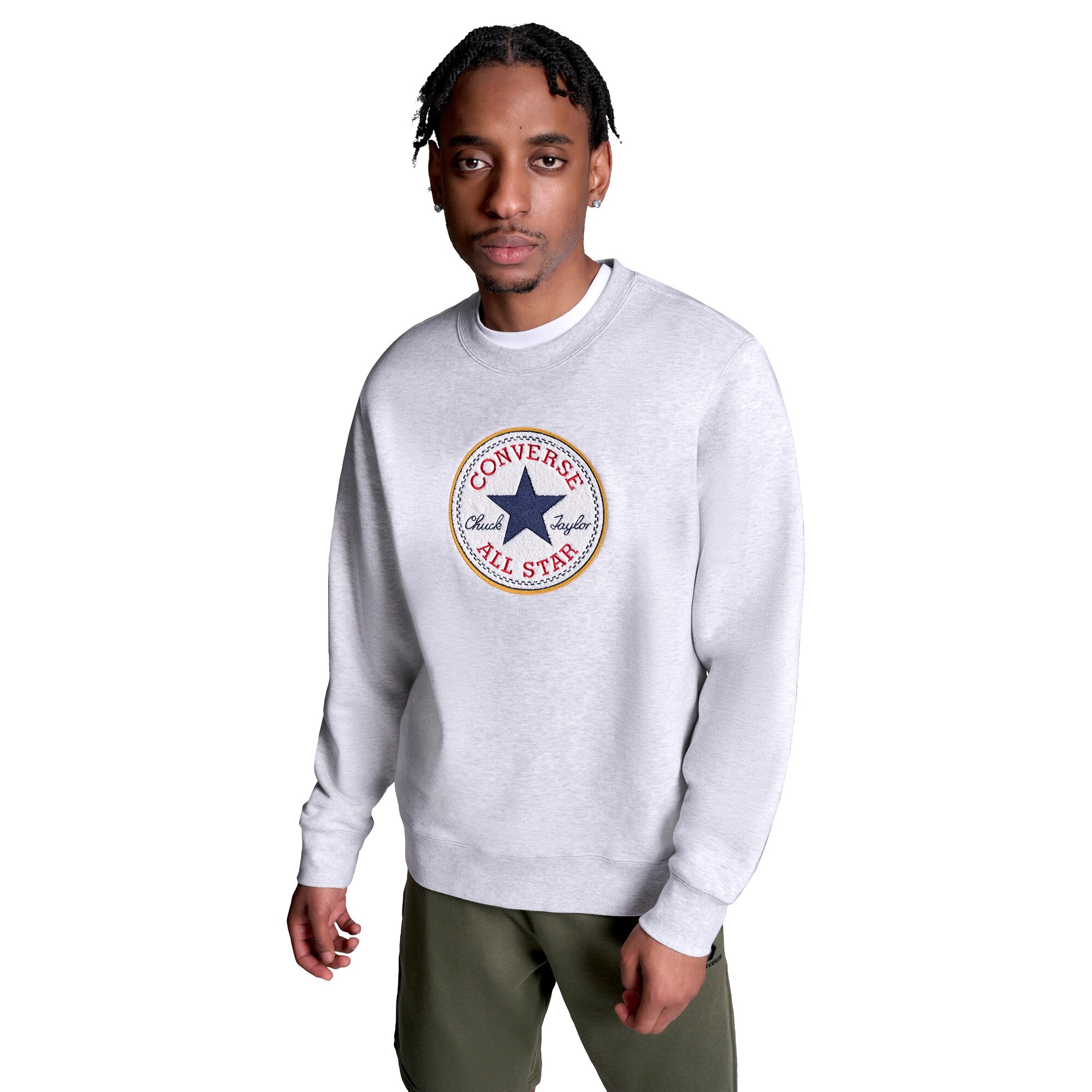 Sweatshirt Chenille Heritage Fleece Converse Cinzento-2
