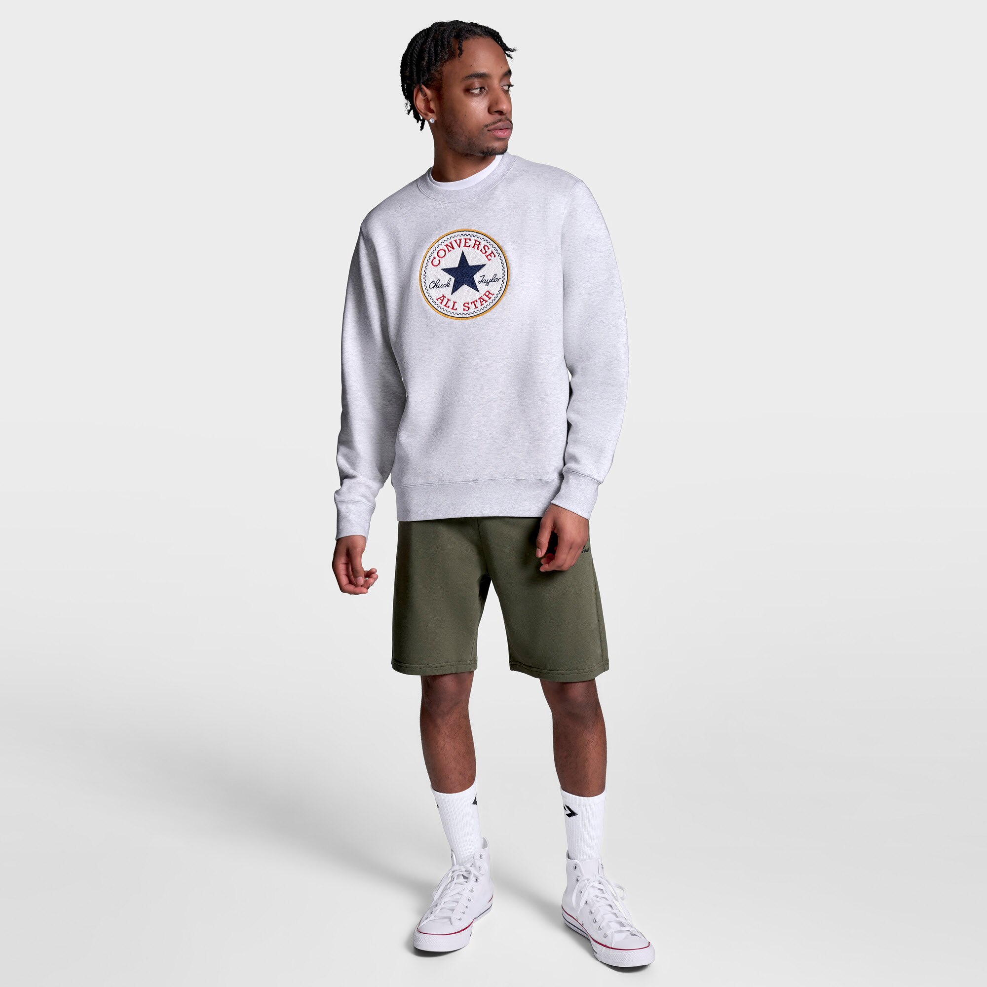 Sweatshirt Chenille Heritage Fleece Converse Cinzento-3