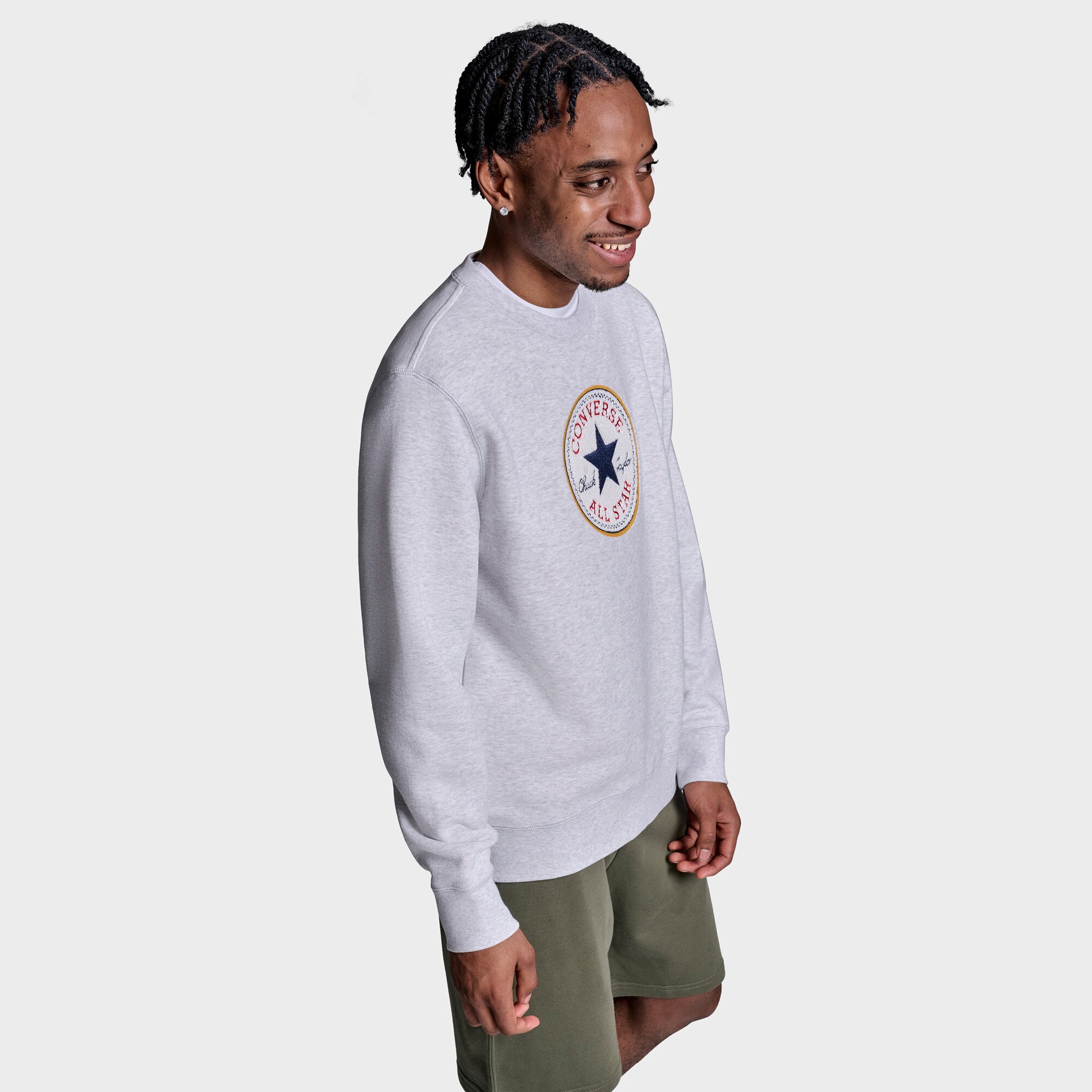 Sweatshirt Chenille Heritage Fleece Converse Cinzento-4