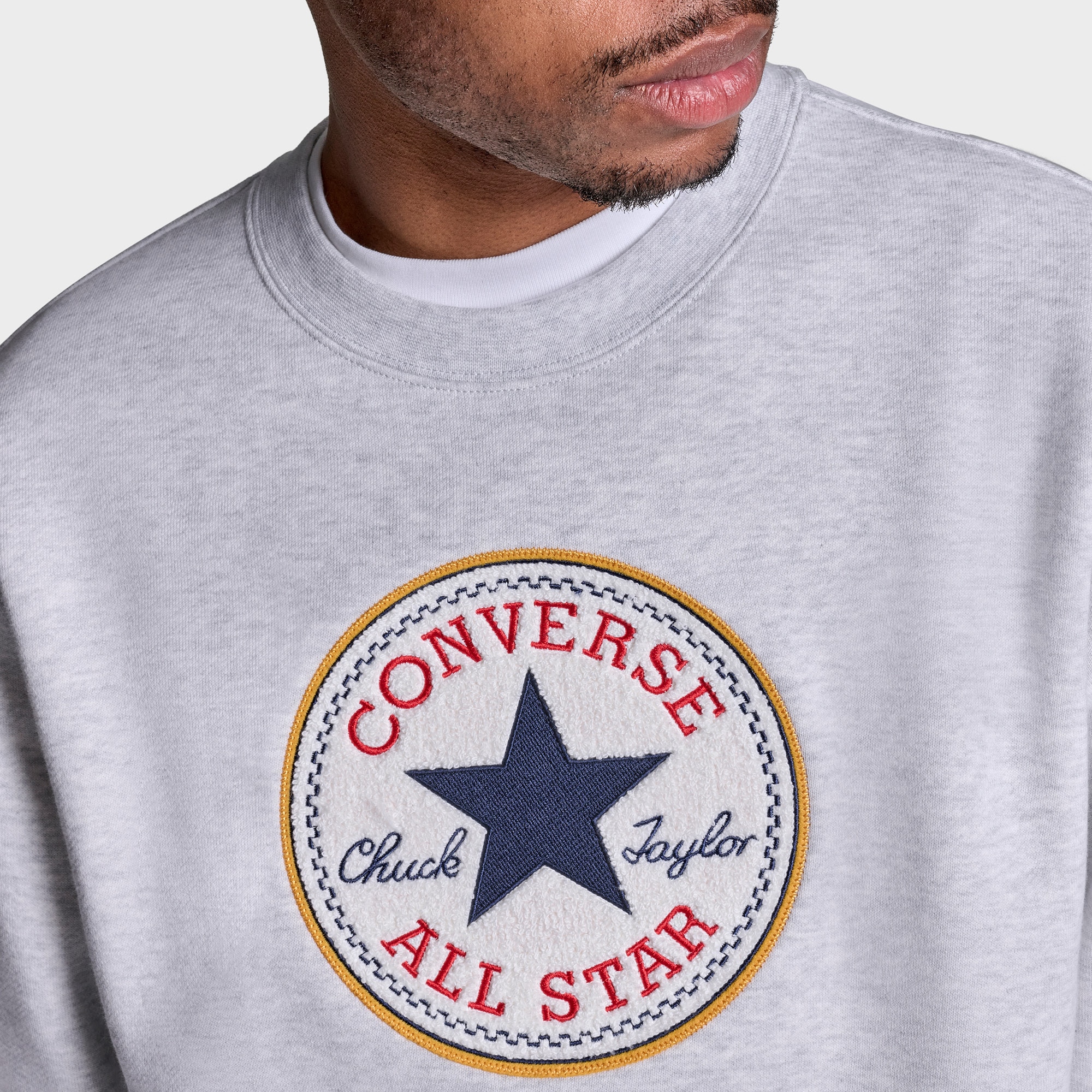 Sweatshirt Chenille Heritage Fleece Converse Cinzento-5