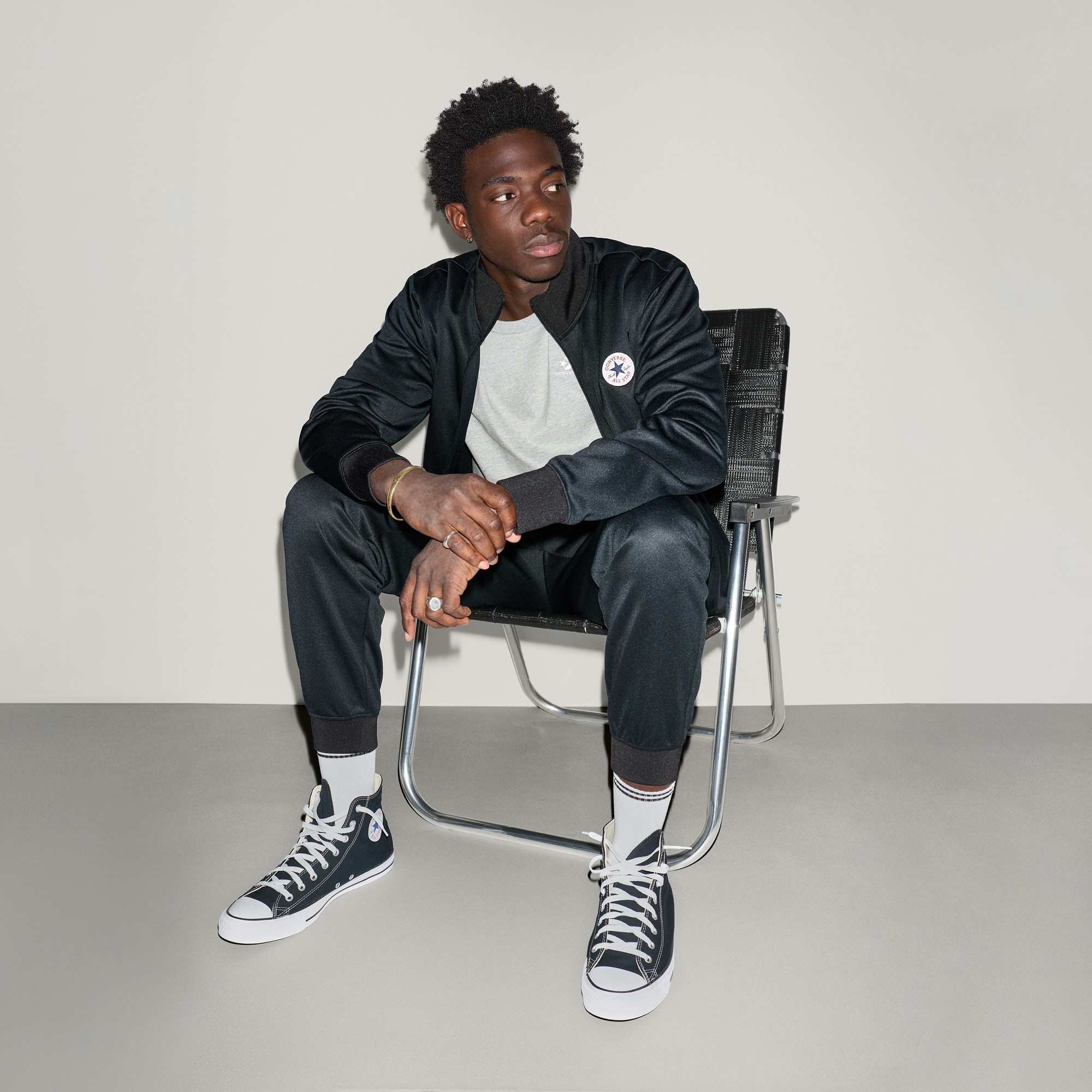 Casaco Retro Chuck Track Jacket Converse Preto brilhante-7