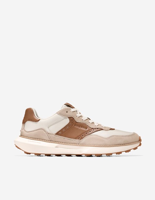 Imagem 0 de Sapatilhas de Pele com Detalhes de Couro Perfurado e Design Brogueado