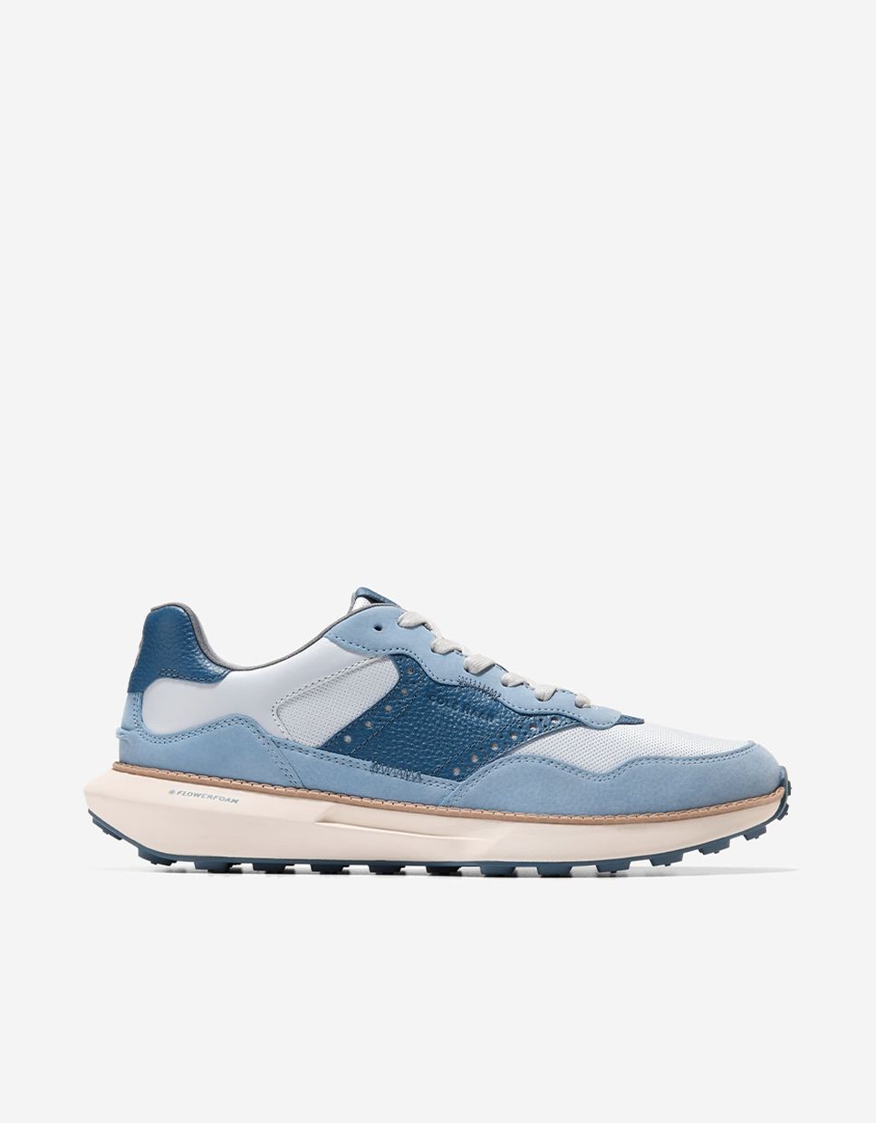 Sapatilhas Desportivas Inspiradas no Running com Detalhes Perfurados Azul-1