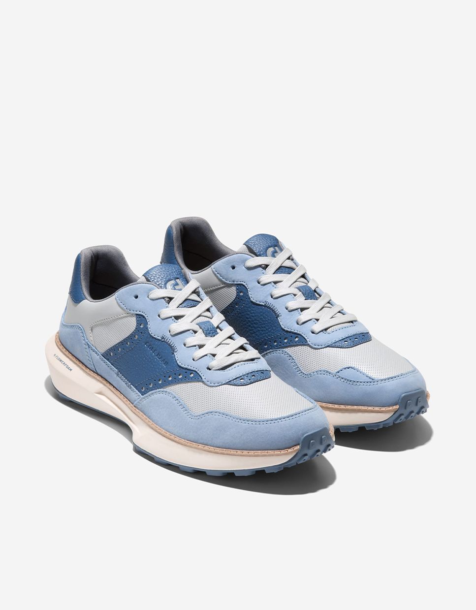 Sapatilhas Desportivas Inspiradas no Running com Detalhes Perfurados Azul-4