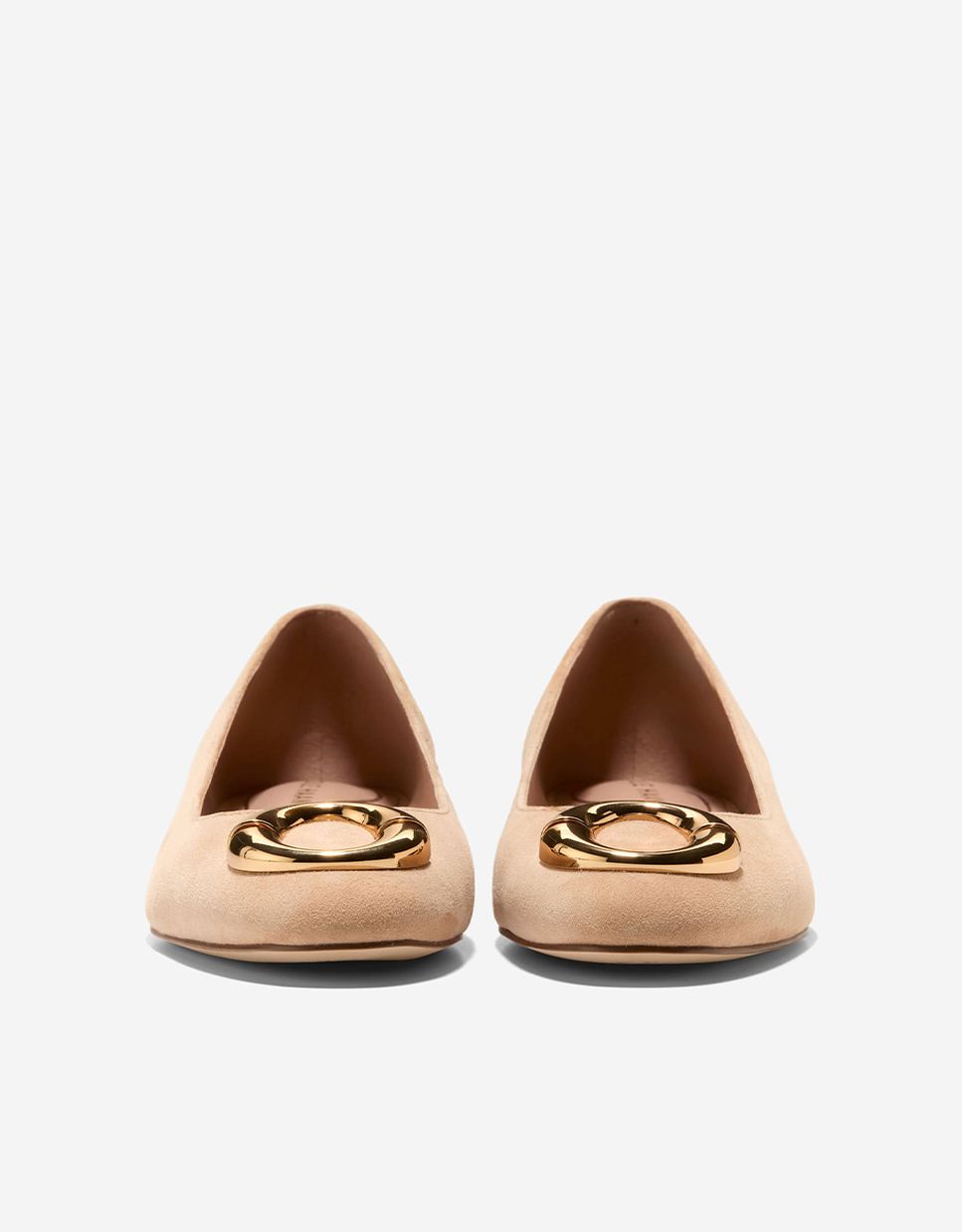 Sabrinas Rasas com Detalhe Dourado Bege-2