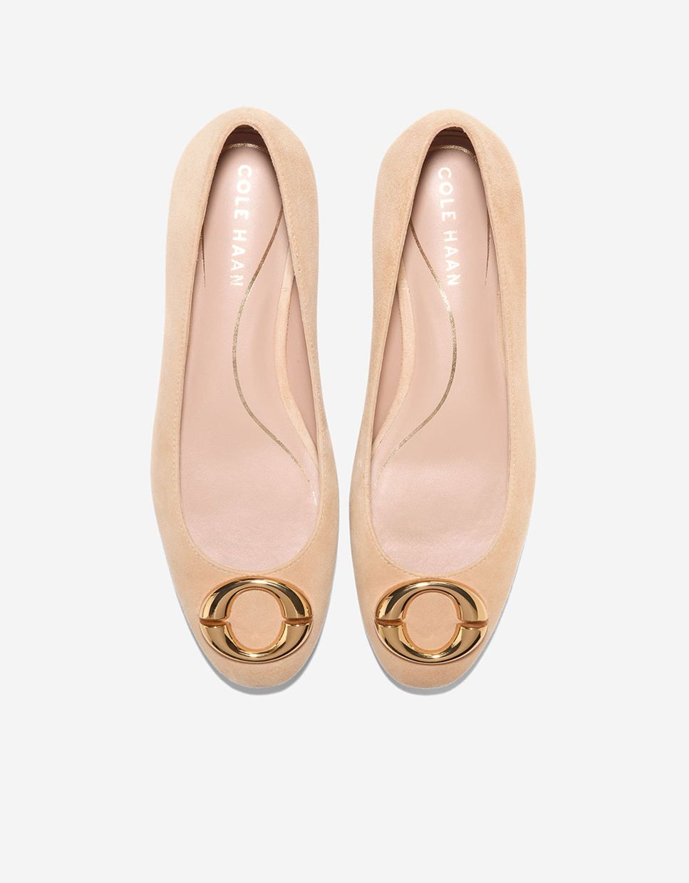 Sabrinas Rasas com Detalhe Dourado Bege-5
