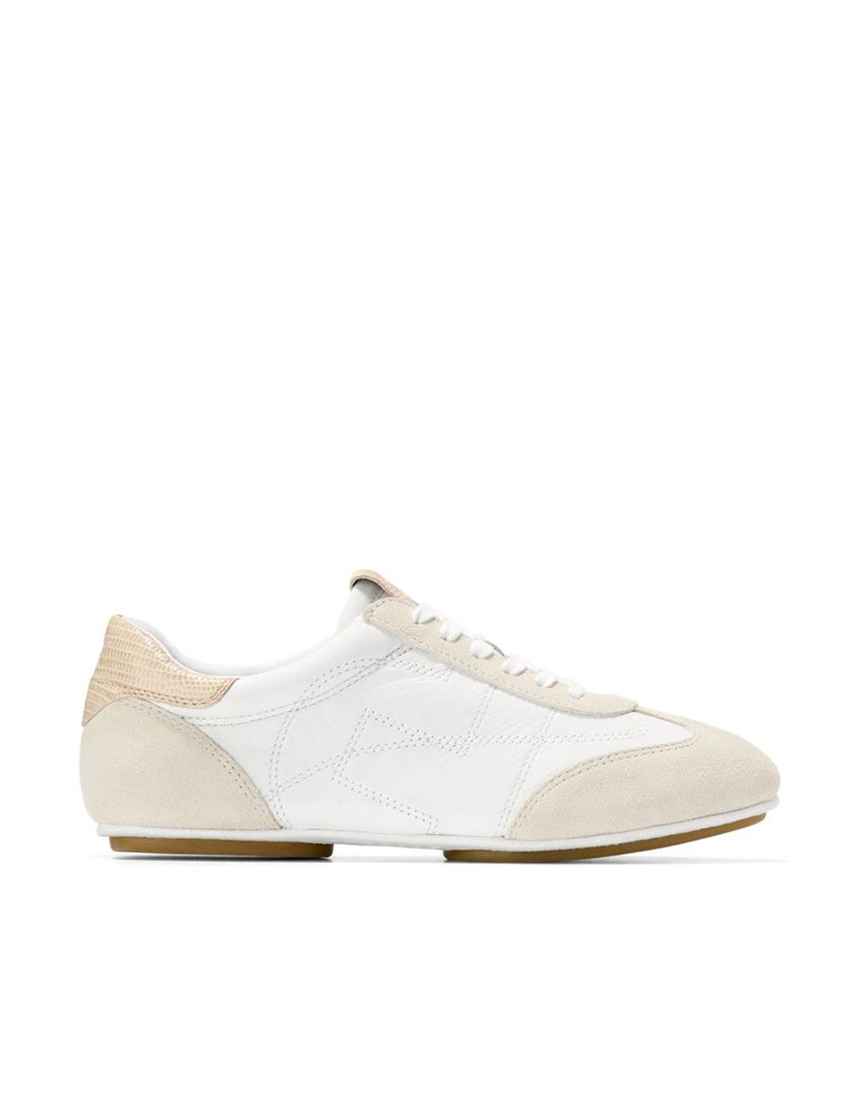 Sapatilhas Desportivas de Estilo Retro Confecionadas em Pele Branco-1