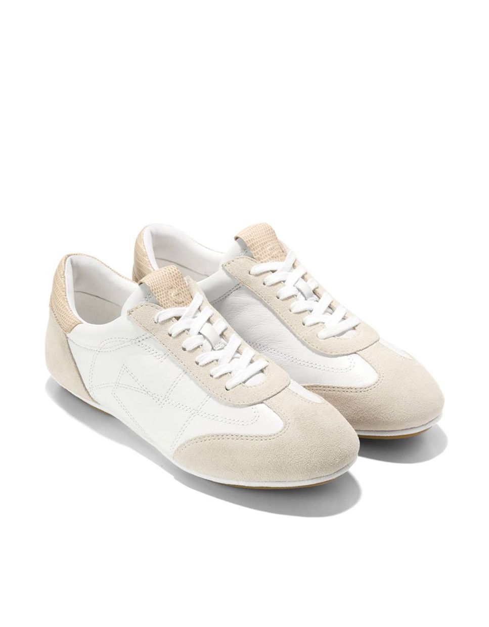 Sapatilhas Desportivas de Estilo Retro Confecionadas em Pele Branco-4
