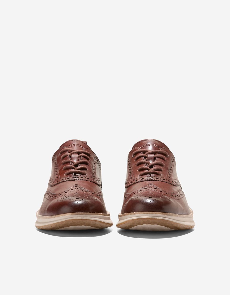 Sapatos Oxford Confecionados em Couro com Detalhes Brogue Clássicos Castanho-2