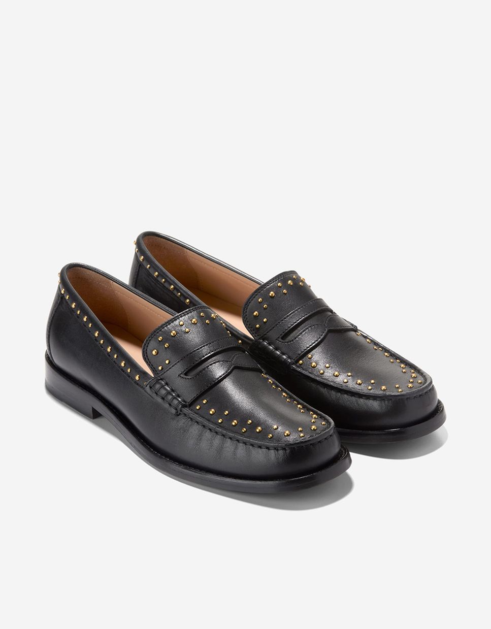 Mocassins Rasos Confecionados em Pele Preto-4