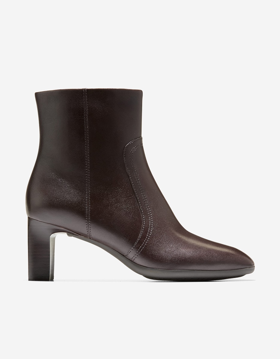 Imagem 0 de Botins de Salto em Pele com Fecho Zip