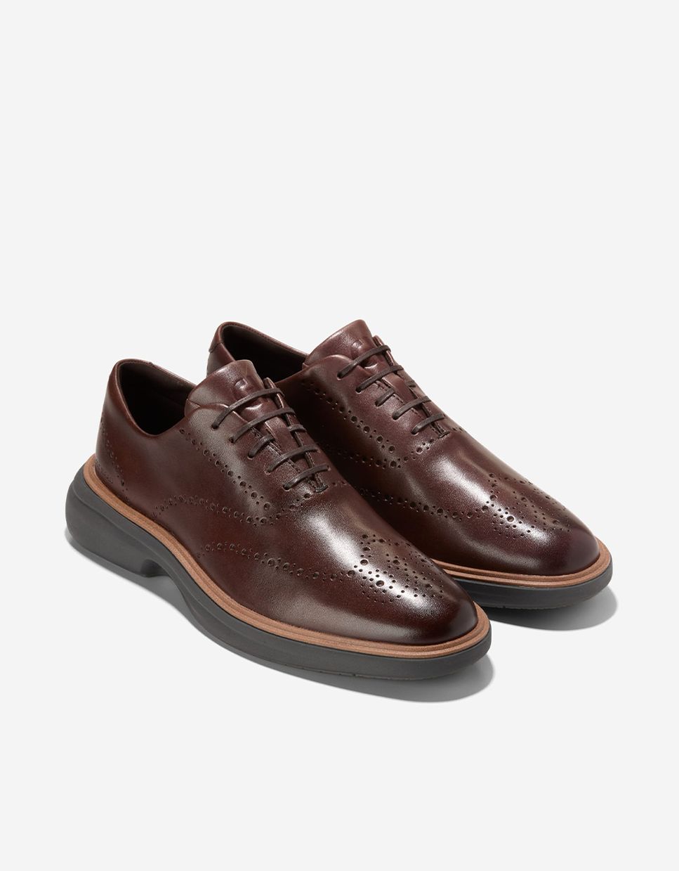 Sapato Oxford Ultraligeiro Confecionado em Pele Castanho-chocolate-4