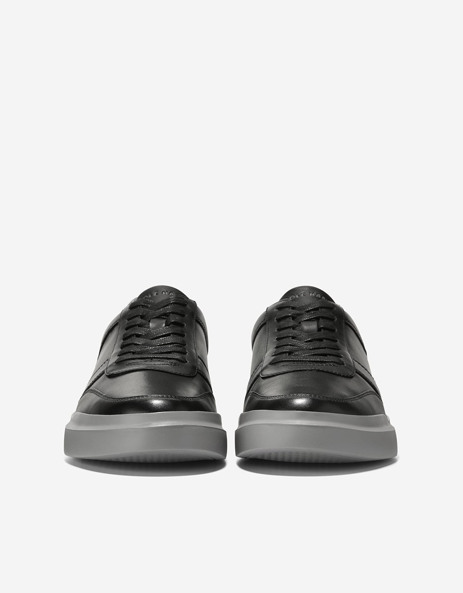 Sapatilhas Desportivas de Estilo Clássico Confecionadas em Pele Preto-2