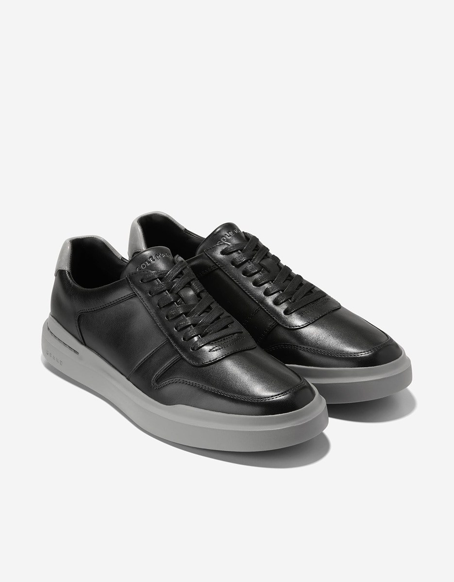 Sapatilhas Desportivas de Estilo Clássico Confecionadas em Pele Preto-4