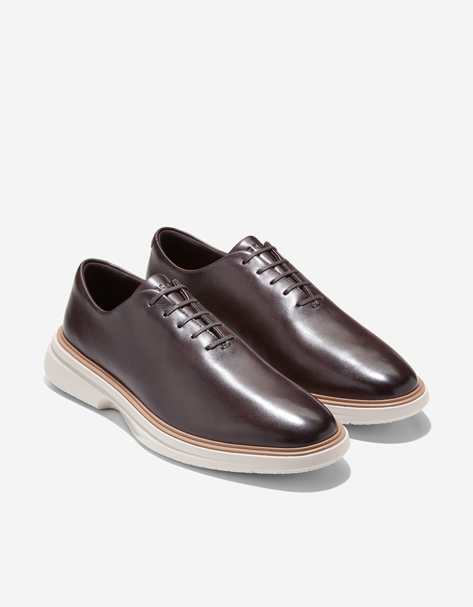 Sapatos de Cordões Confecionados em Pele Castanho-escuro-4