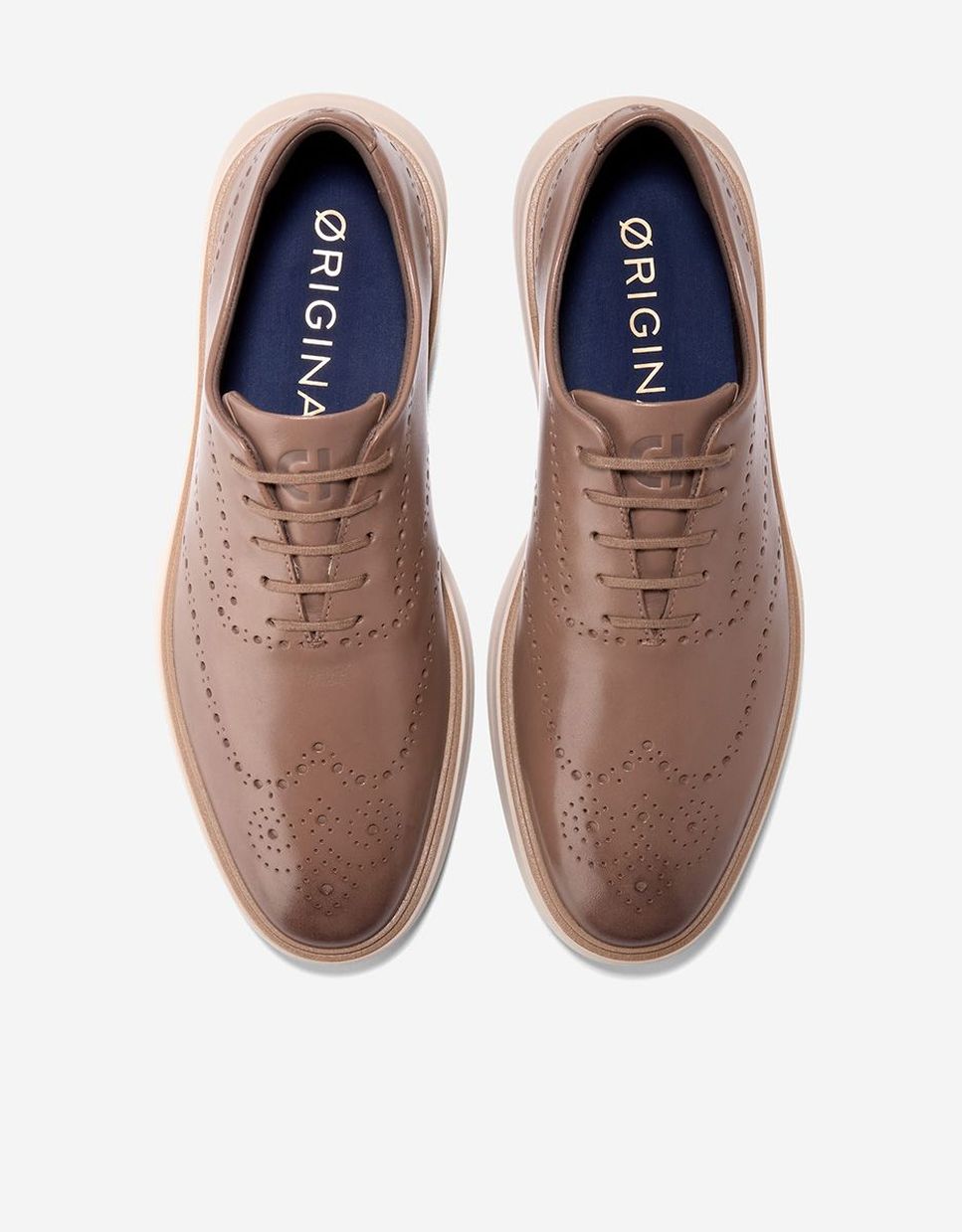 Sapatos Oxford Confecionados em Pele Castanho-claro-5