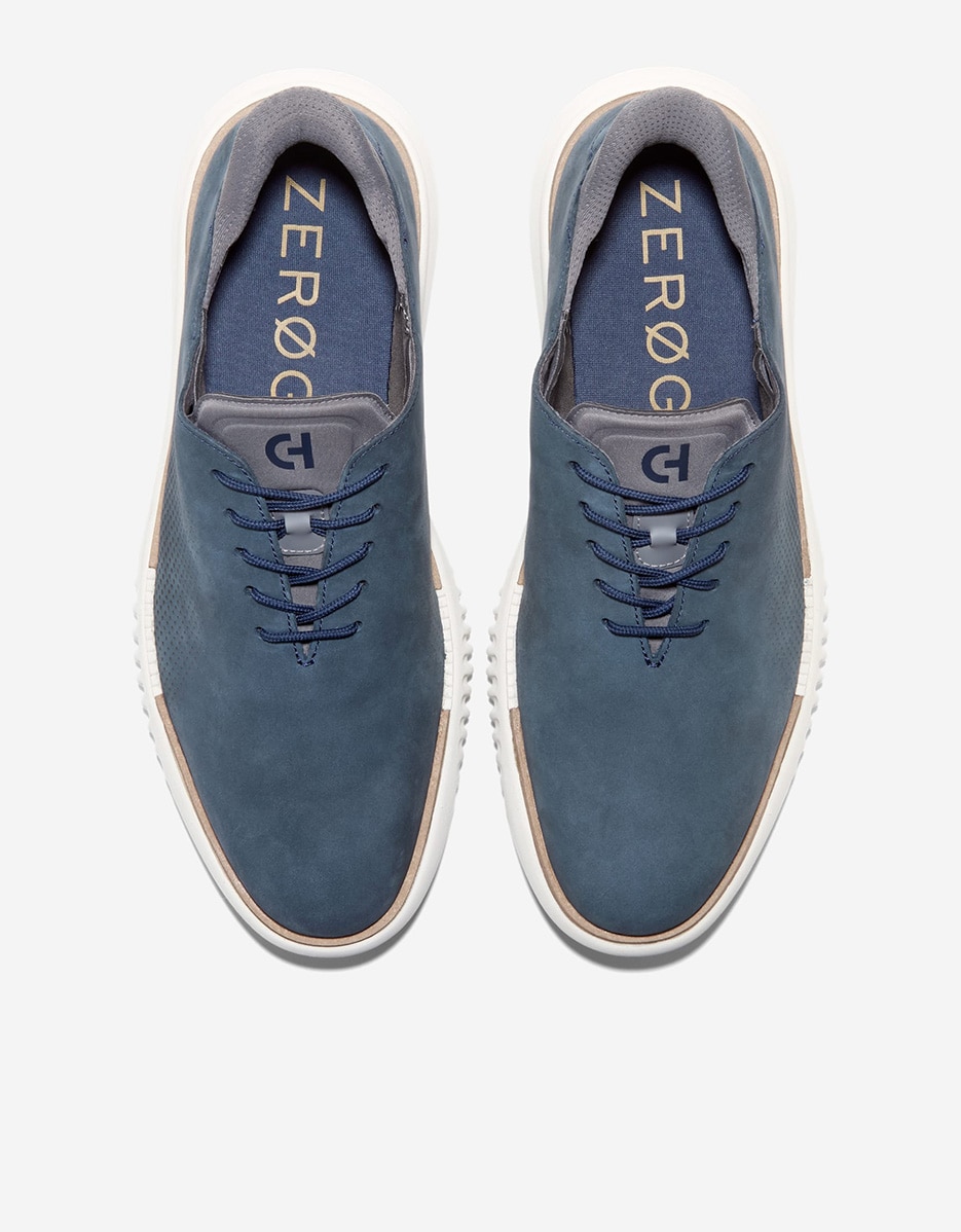 Sapatos de Atacadores Confecionados em Pele Perfurada Azul-marinho-5