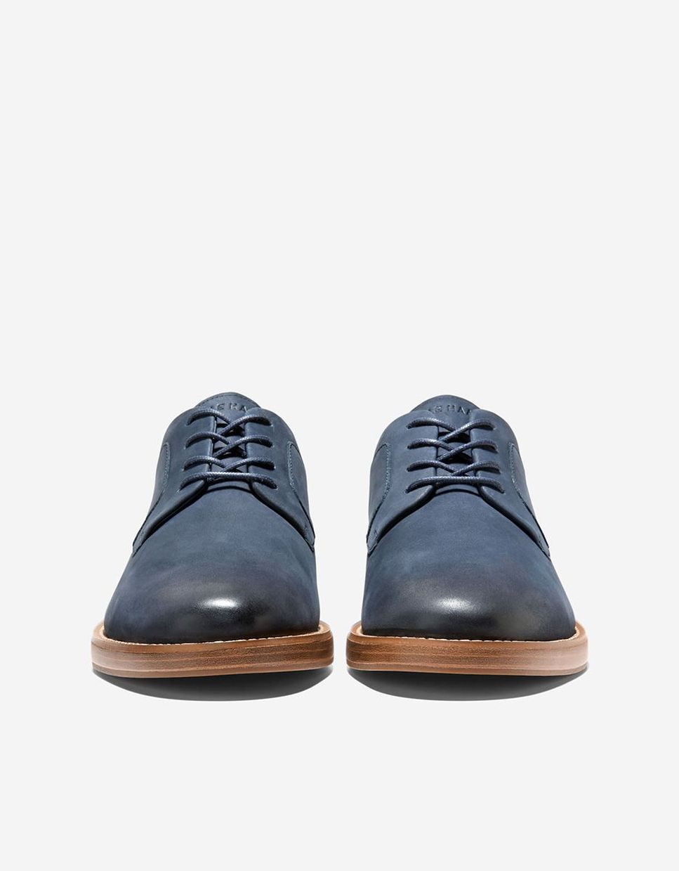 Sapato Oxford de Estilo Clássico Confecionado em Pele Azul-2