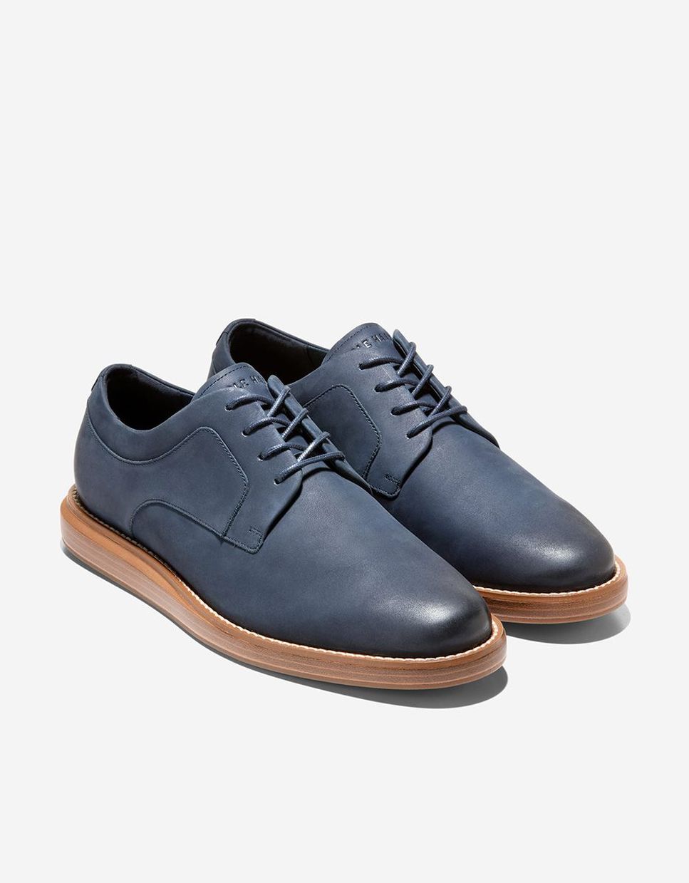 Sapato Oxford de Estilo Clássico Confecionado em Pele Azul-4